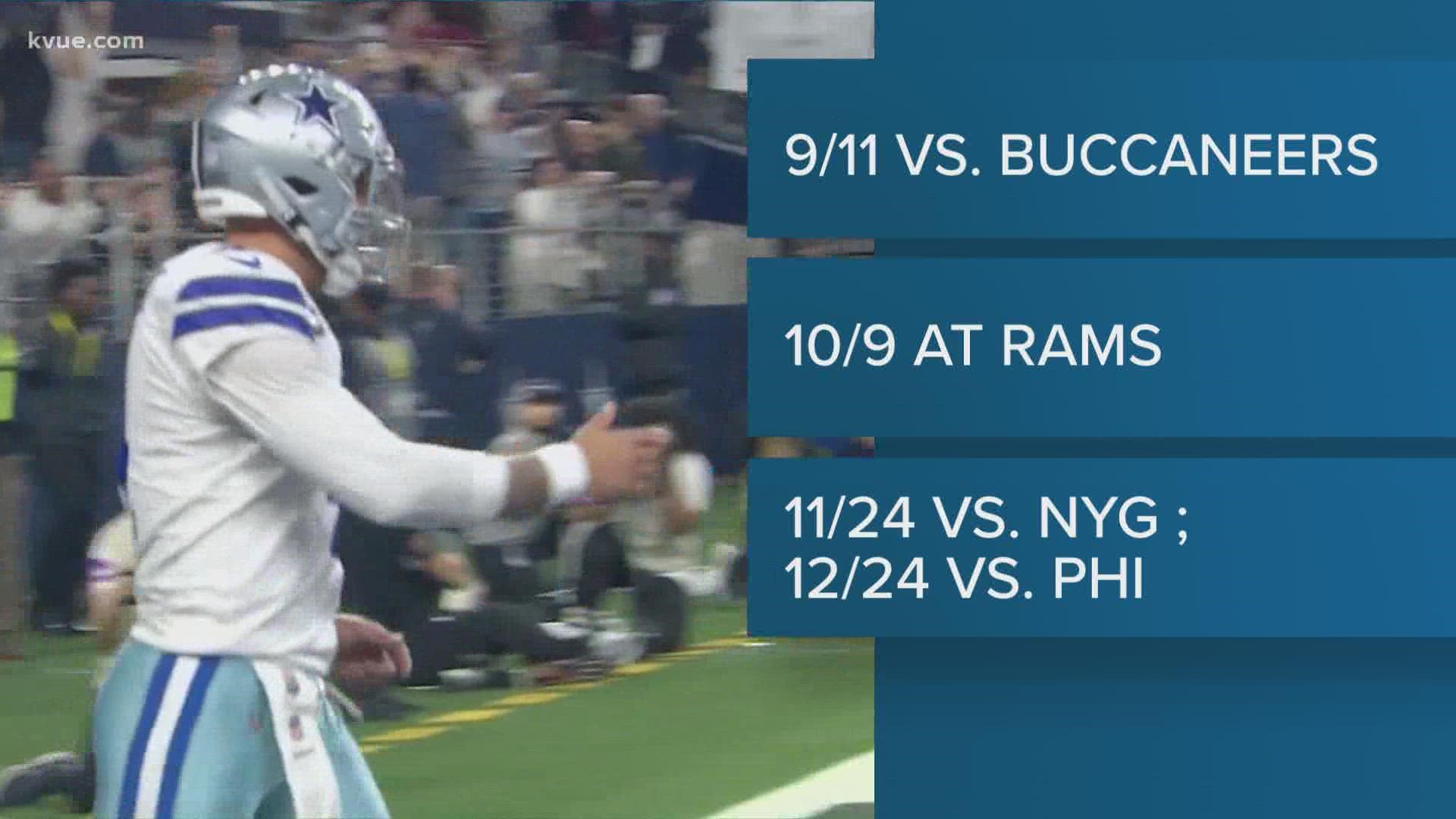 The Cowboys are also set to face the Rams, the defending champions, on Oct. 9.