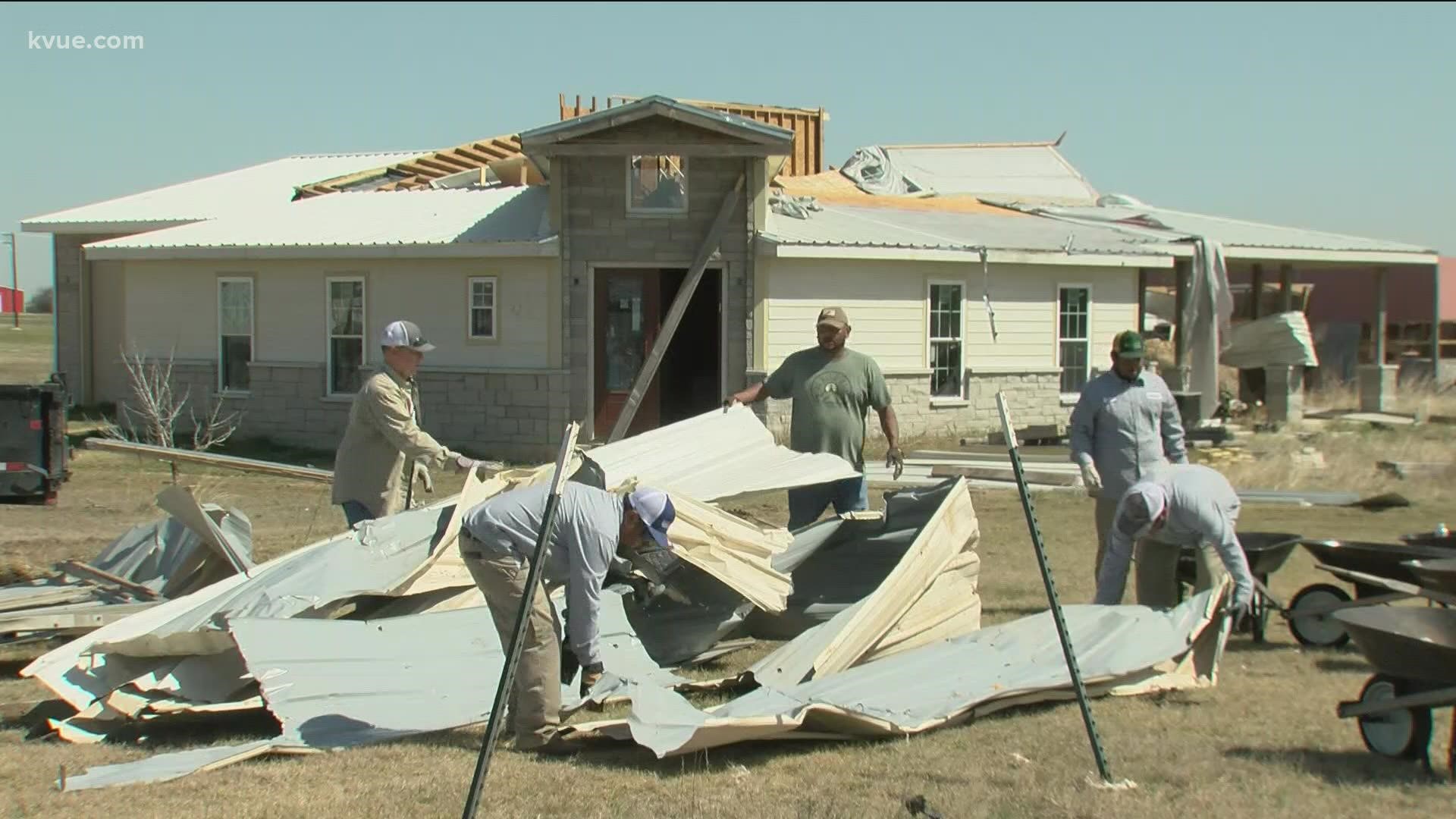 An initial assessment found that 23 homes were damaged along with four businesses.