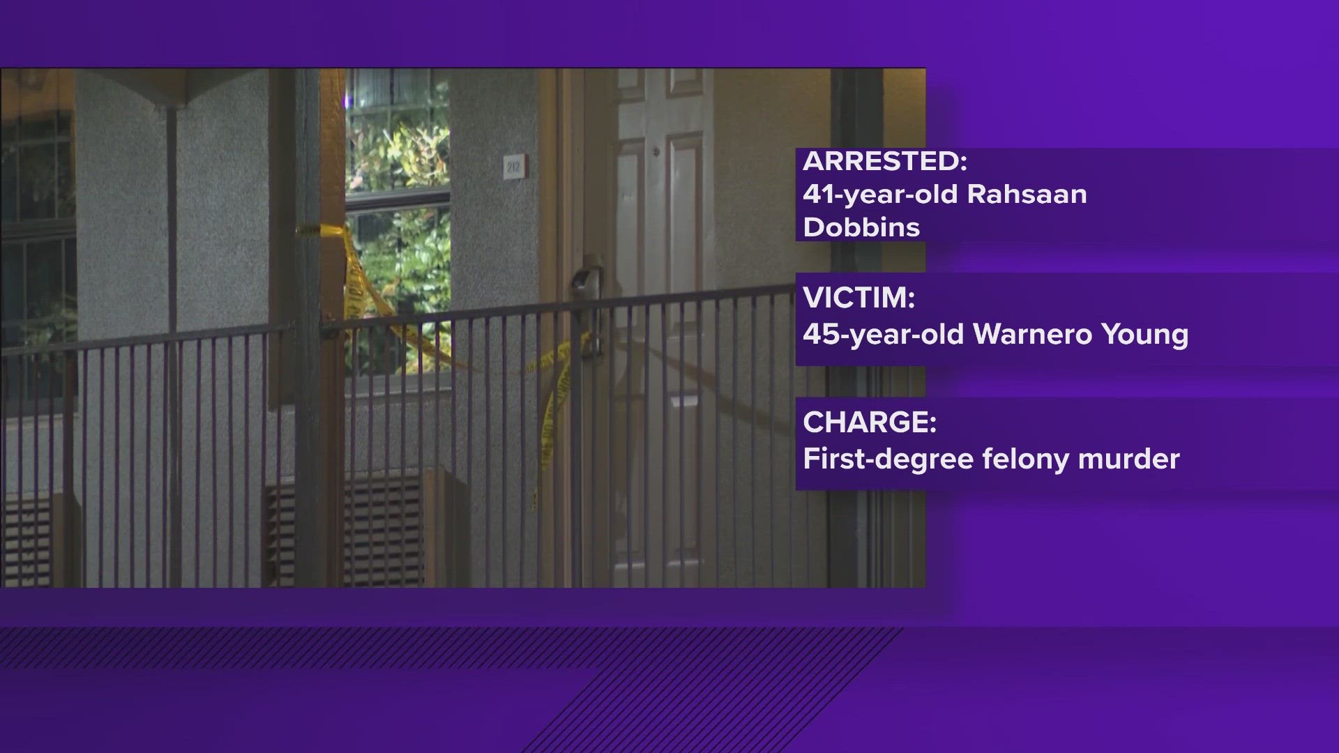 Police arrested 41-year-old Rahsaan Dobbins and charged him with first-degree murder in connection to the shooting.