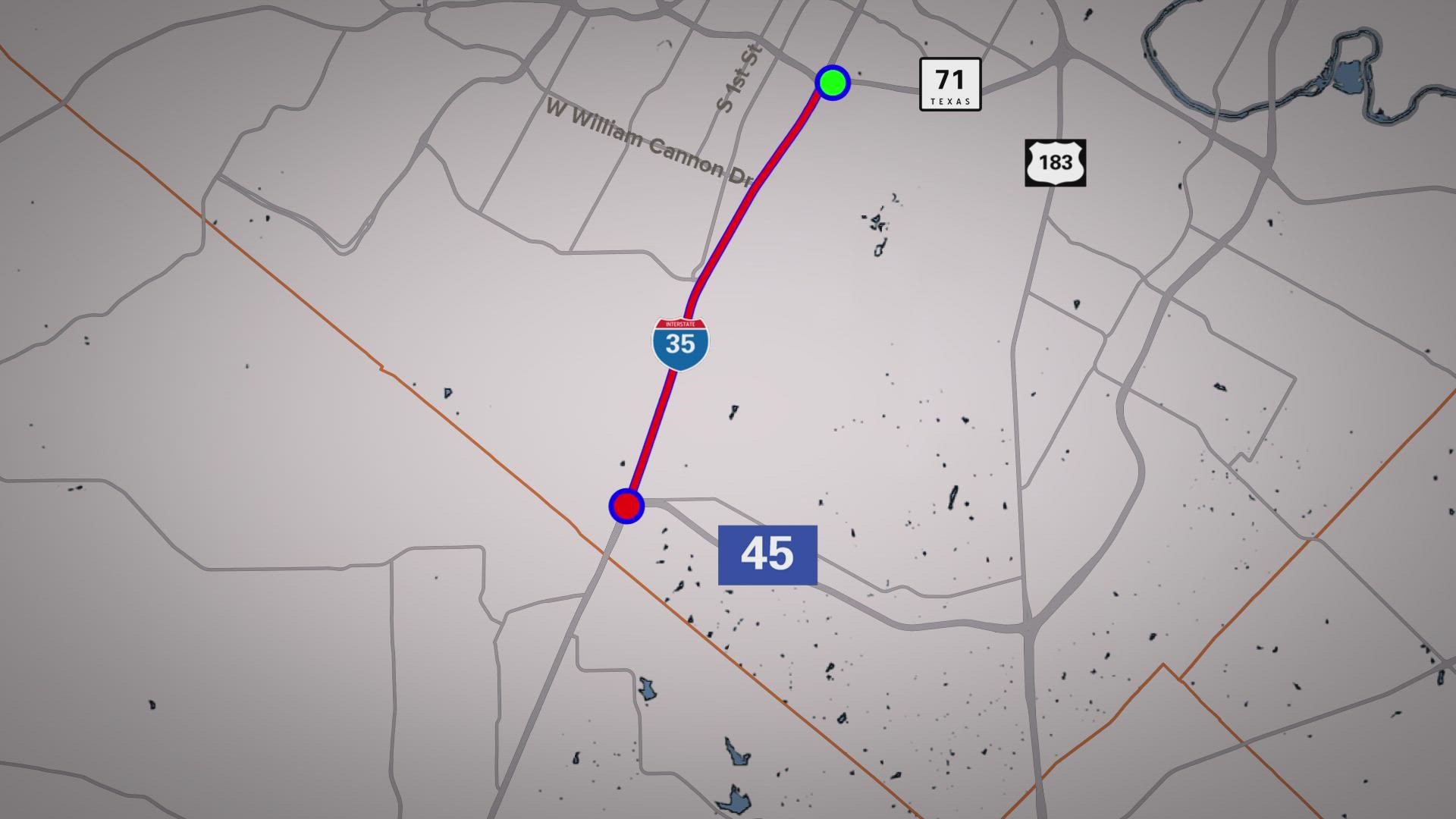 It's a $548 million project that will add two HOV lanes in both directions from SH 71 to SH 45.