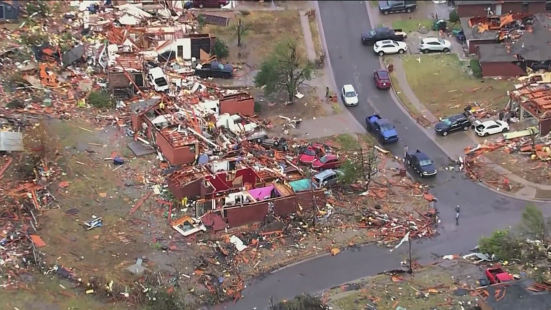 Thousands are also without power after Sunday's storms.