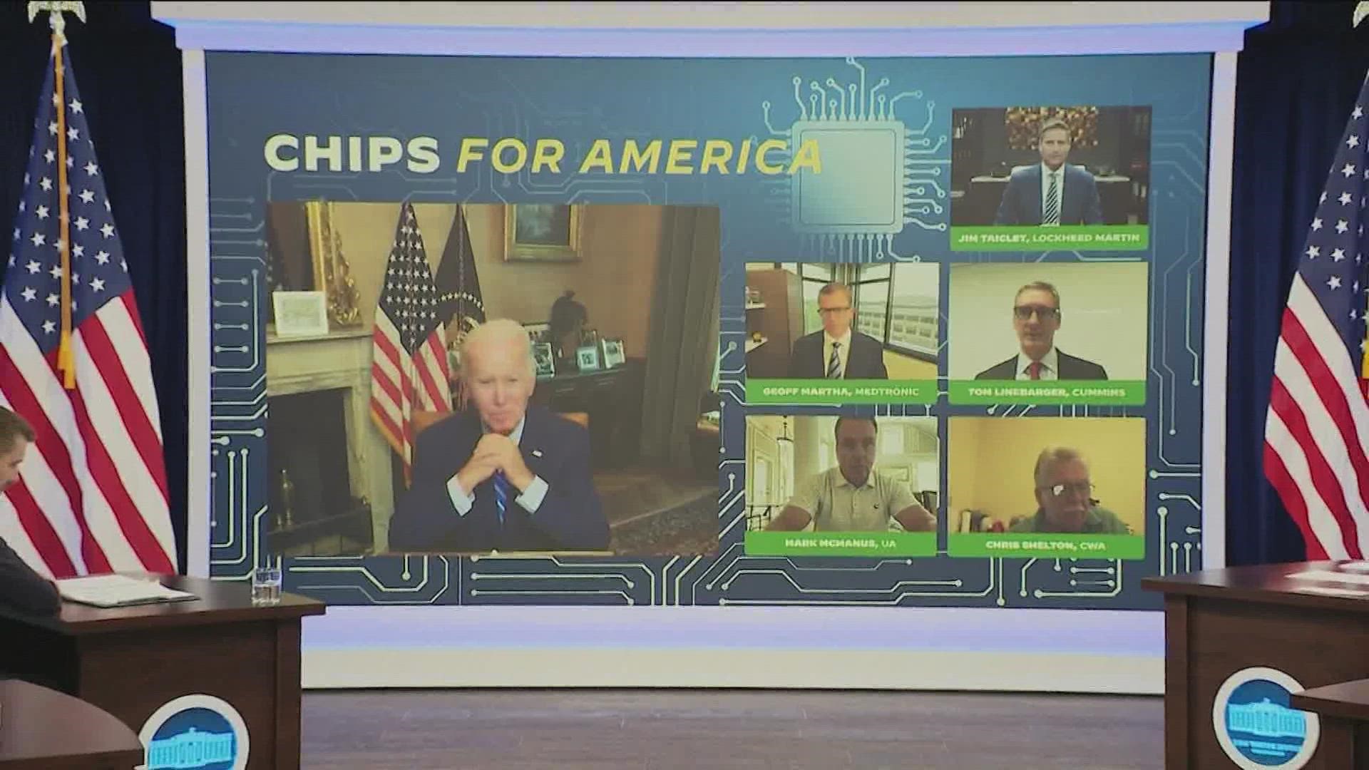 President Biden urges Congress on computer chips bill