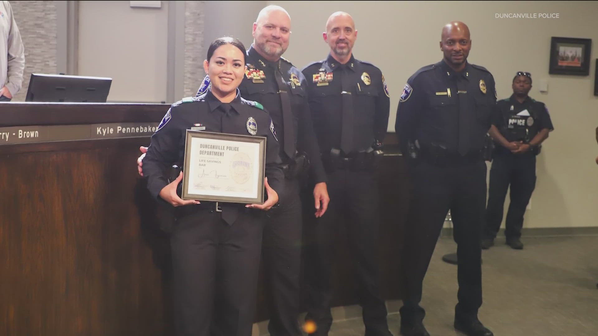 A Duncanville police officer is being credited with saving a newborn baby's life.