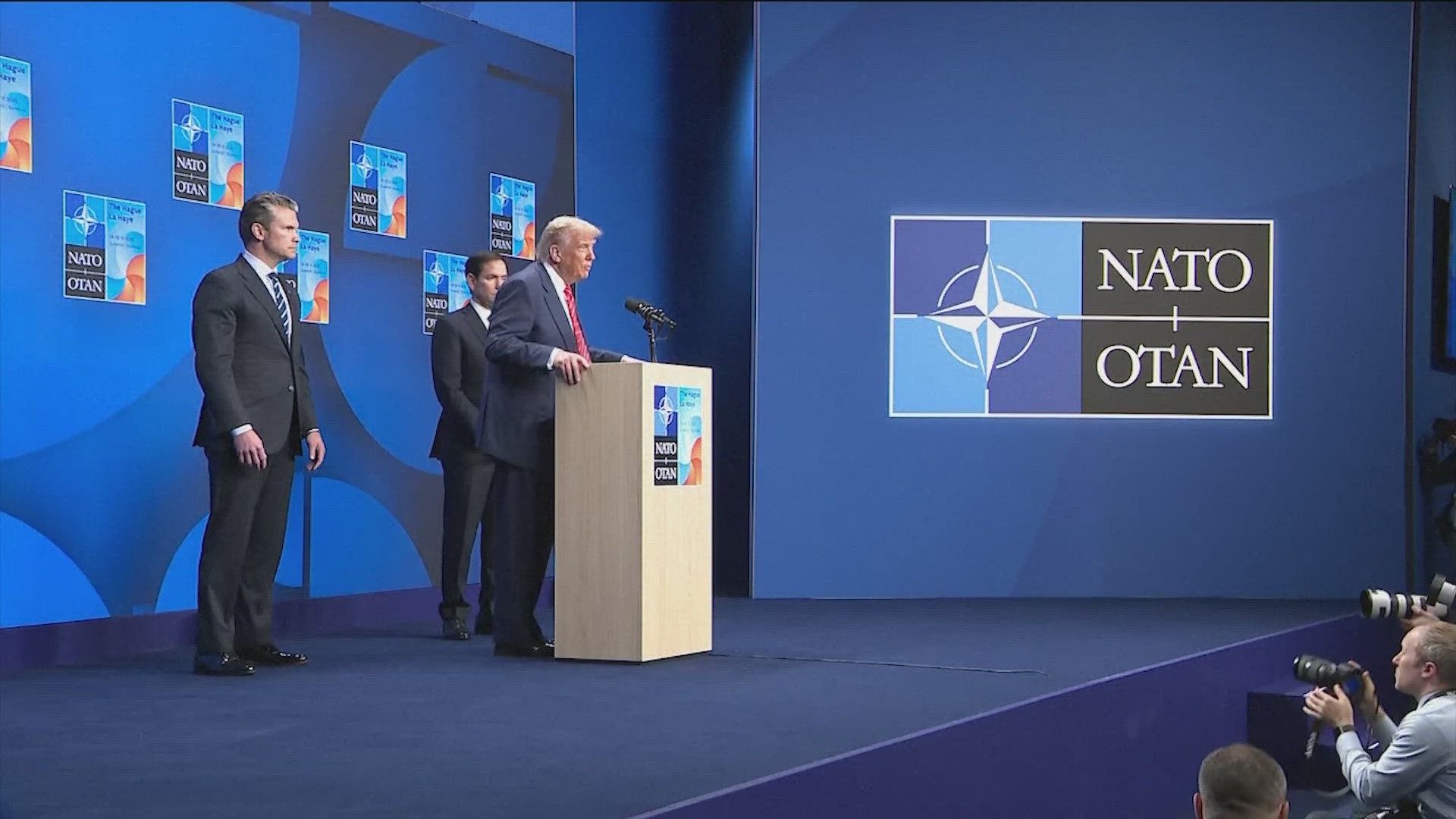 The president recently spoke with world leaders at the NATO Summit, where he stated that Iran's nuclear facilities were completely destroyed by U.S. attacks. 