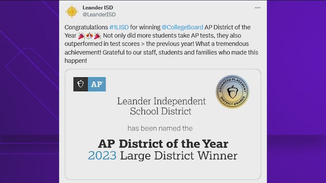 Leander ISD named 2023 AP Large District of the Year by College Board