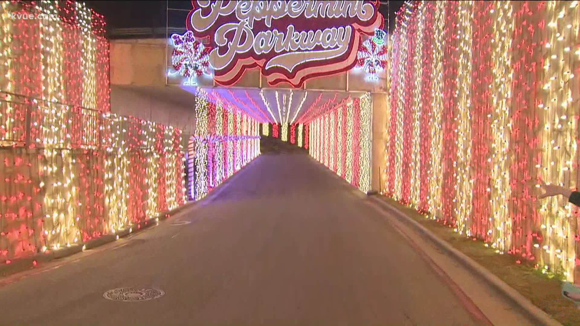 Peppermint Parkway is a holiday-themed, one-mile drive-thru attraction, where attendees are immersed in millions of holiday lights.