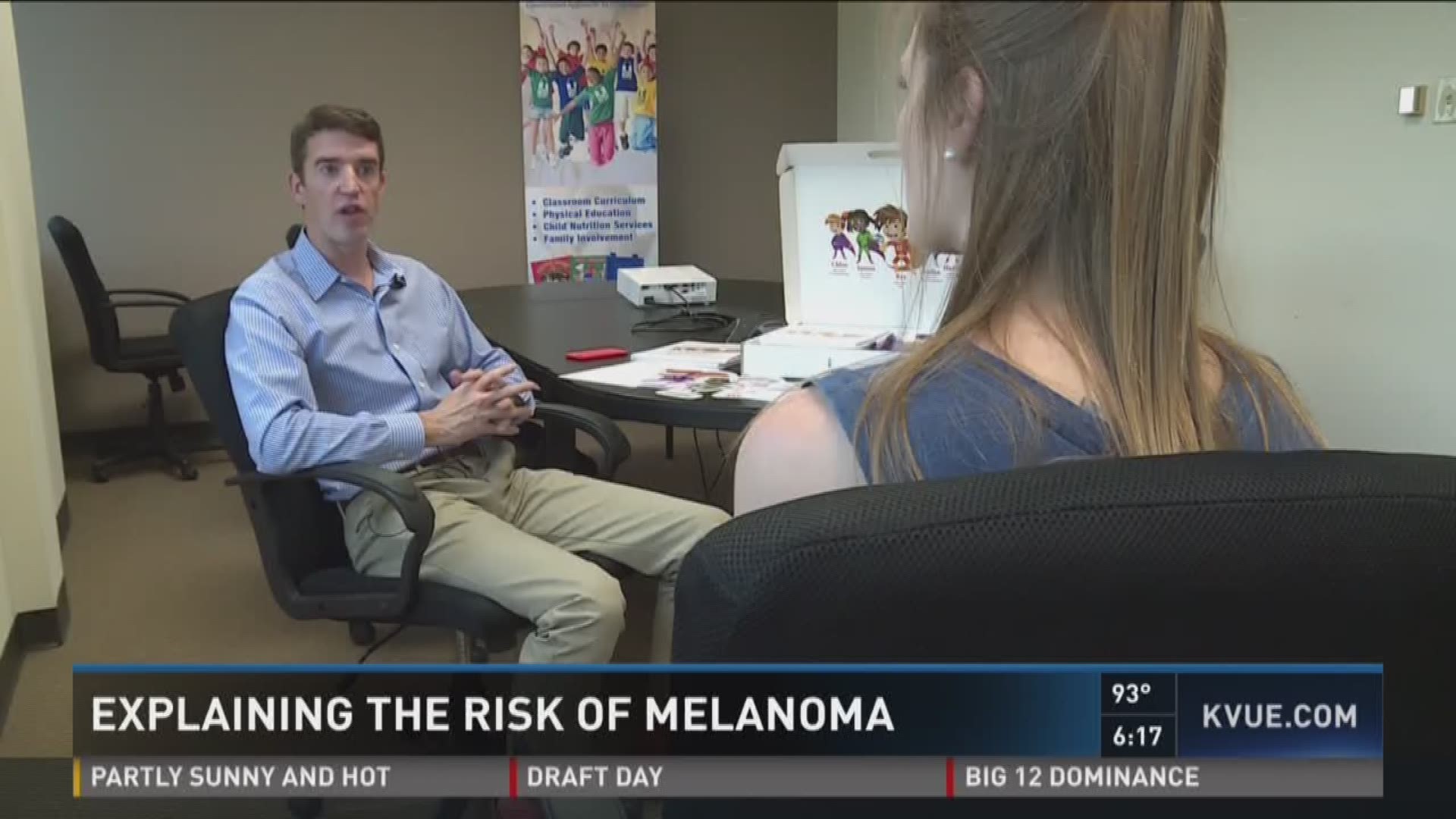 Explaining the risk of skin cancer to children in Williamson County.
