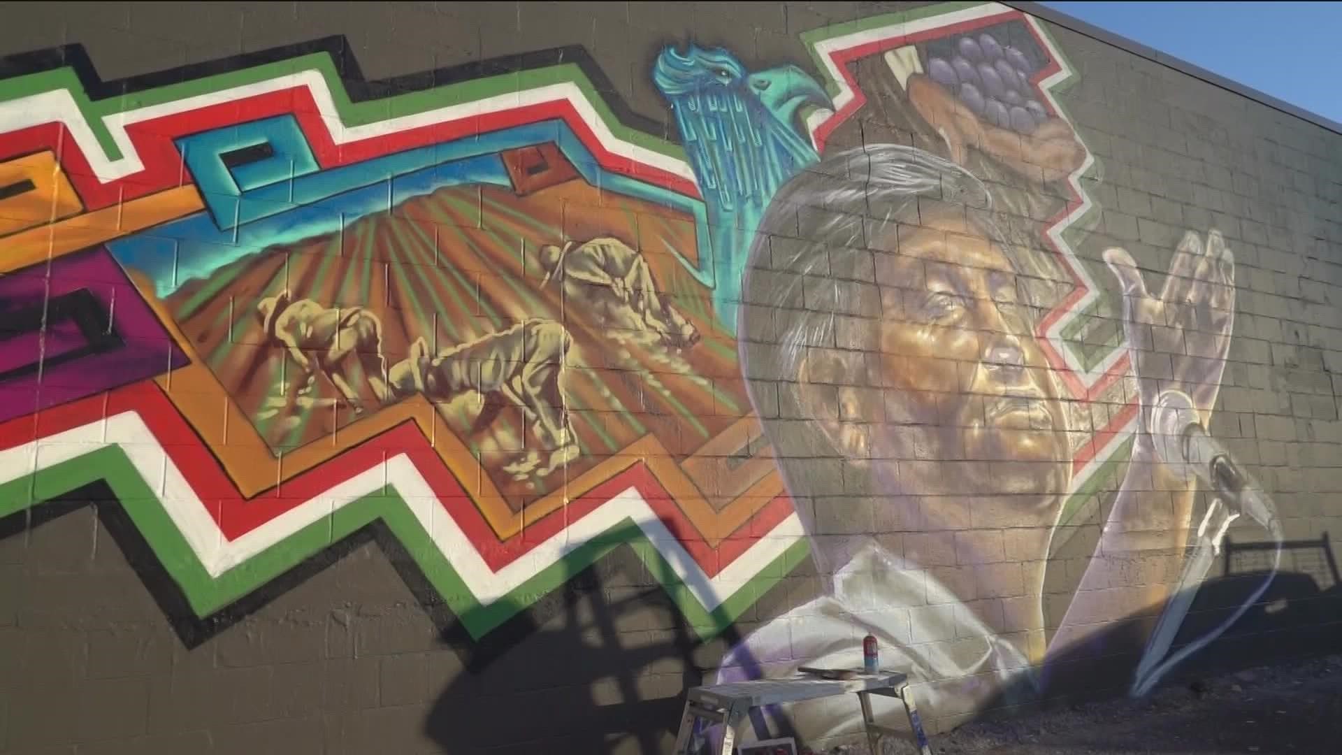 A new mural is up in East Austin depicting labor leader and civil rights activist Cesar Chavez.