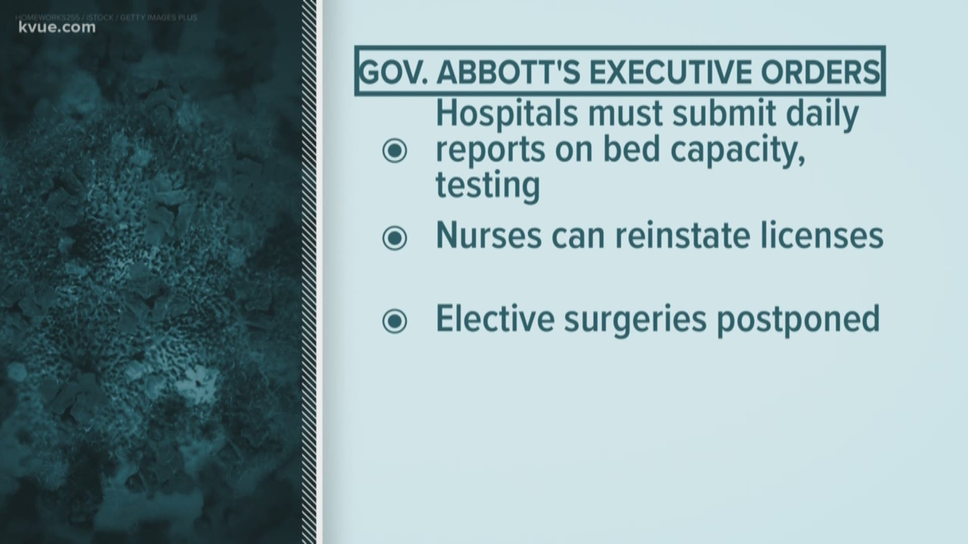 The governor is doing what he can to increase the number of hospital beds and medical staff across Texas.