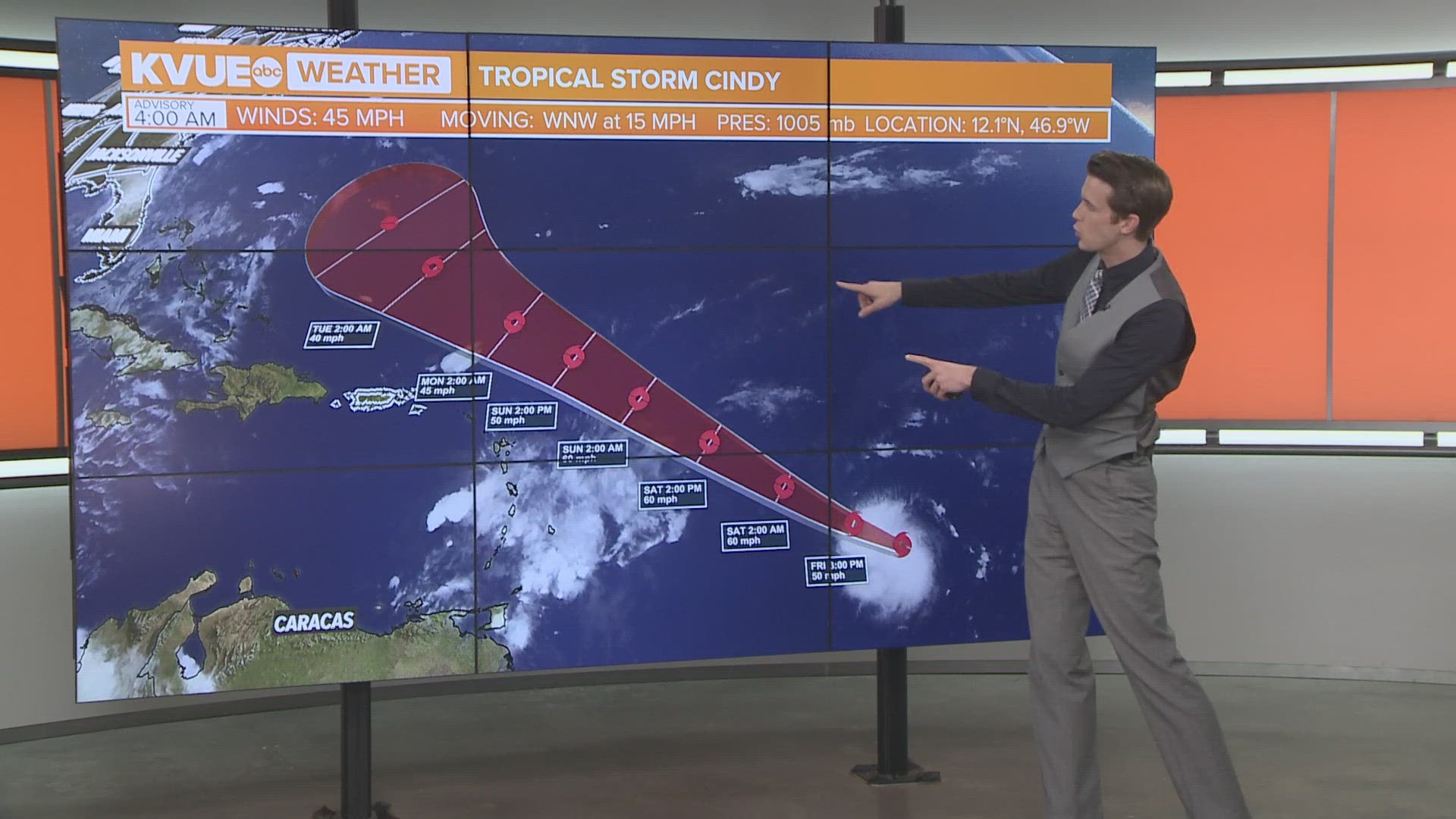 KVUE's Meteorologist Shane Hinton has your Friday morning tropics update where he is tracking Tropical Storm Bret and Cindy plus another tropical wave off of Africa.