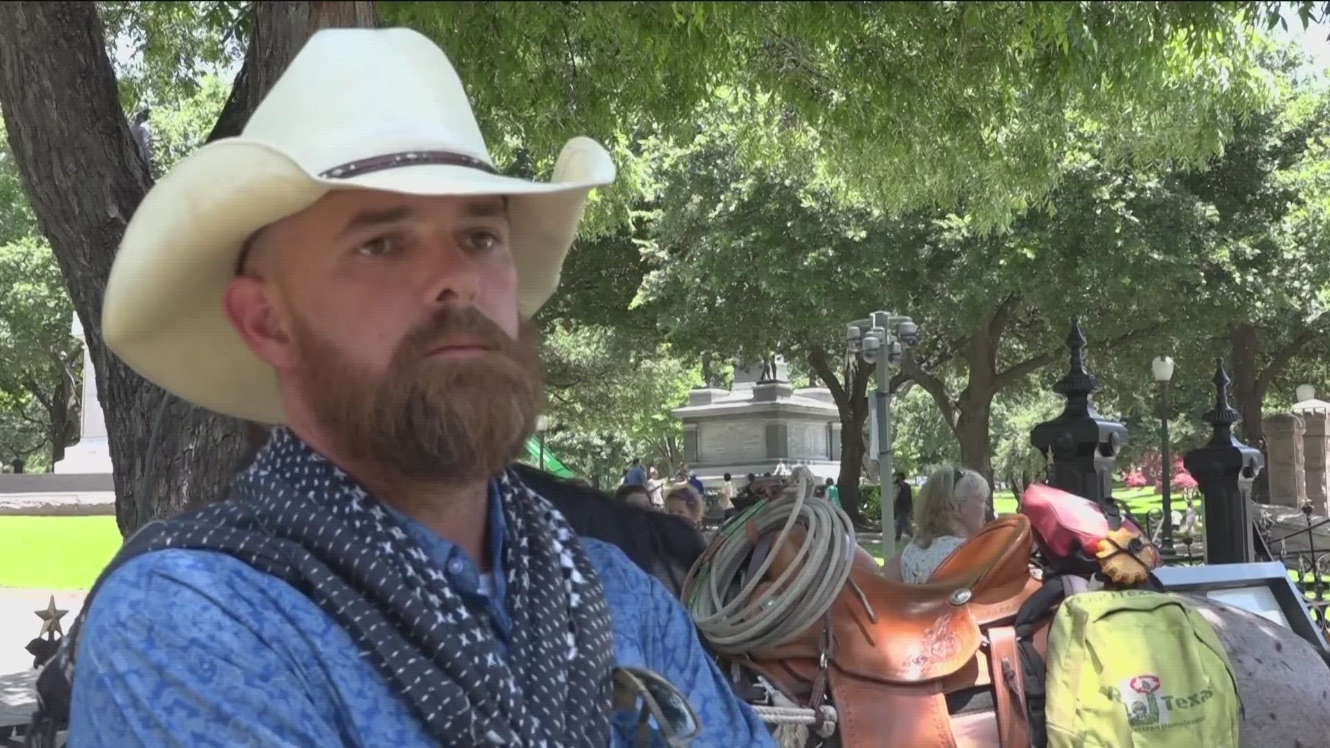 An Army veteran reached an impressive milestone on Saturday, traveling more than 1,000 miles on horseback in an effort to help homeless veterans.