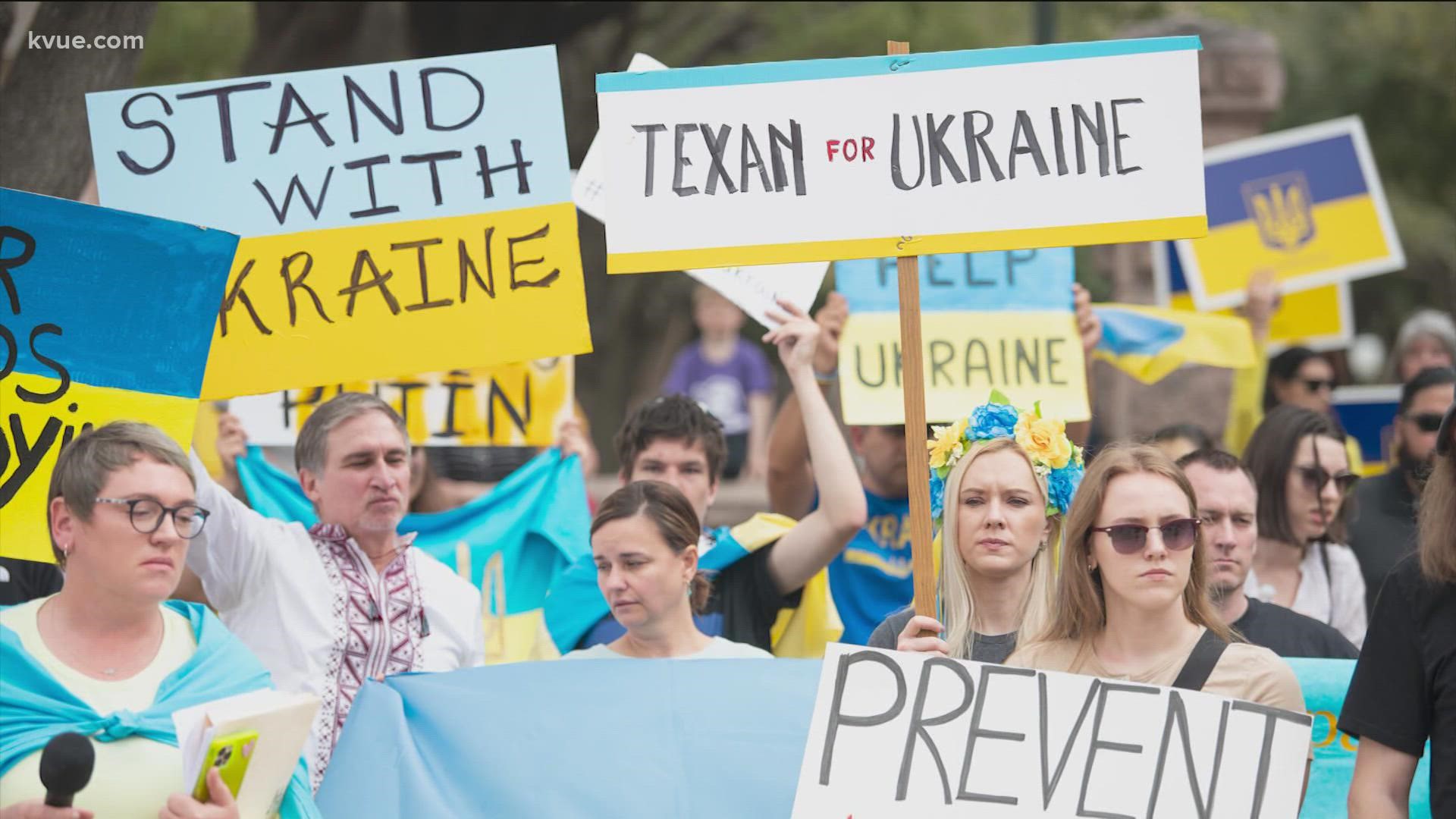 Protesters rally against Russian invasion again in Austin