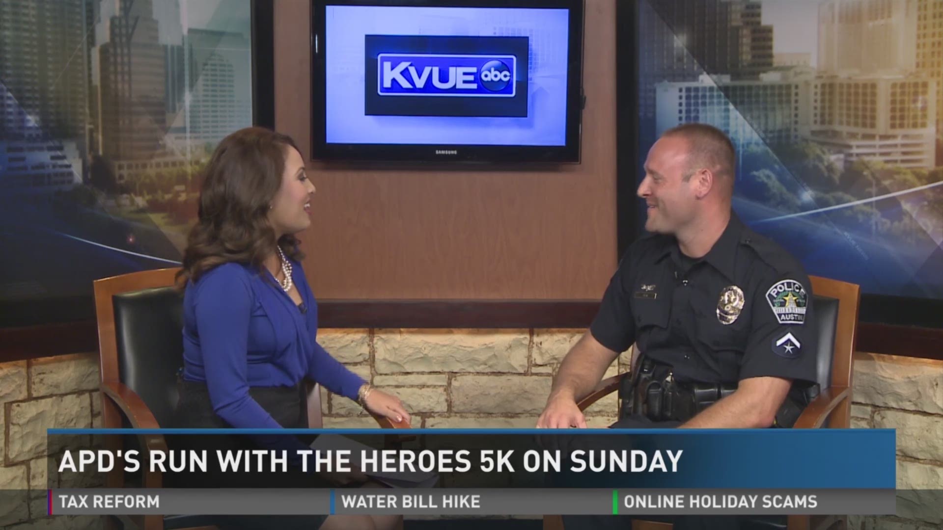 Austin Police Senior Officer Josh Visi shares information on the 10th annual Run with the Heroes 5K, which takes place Nov. 19, 2017 at Camp Mabry.