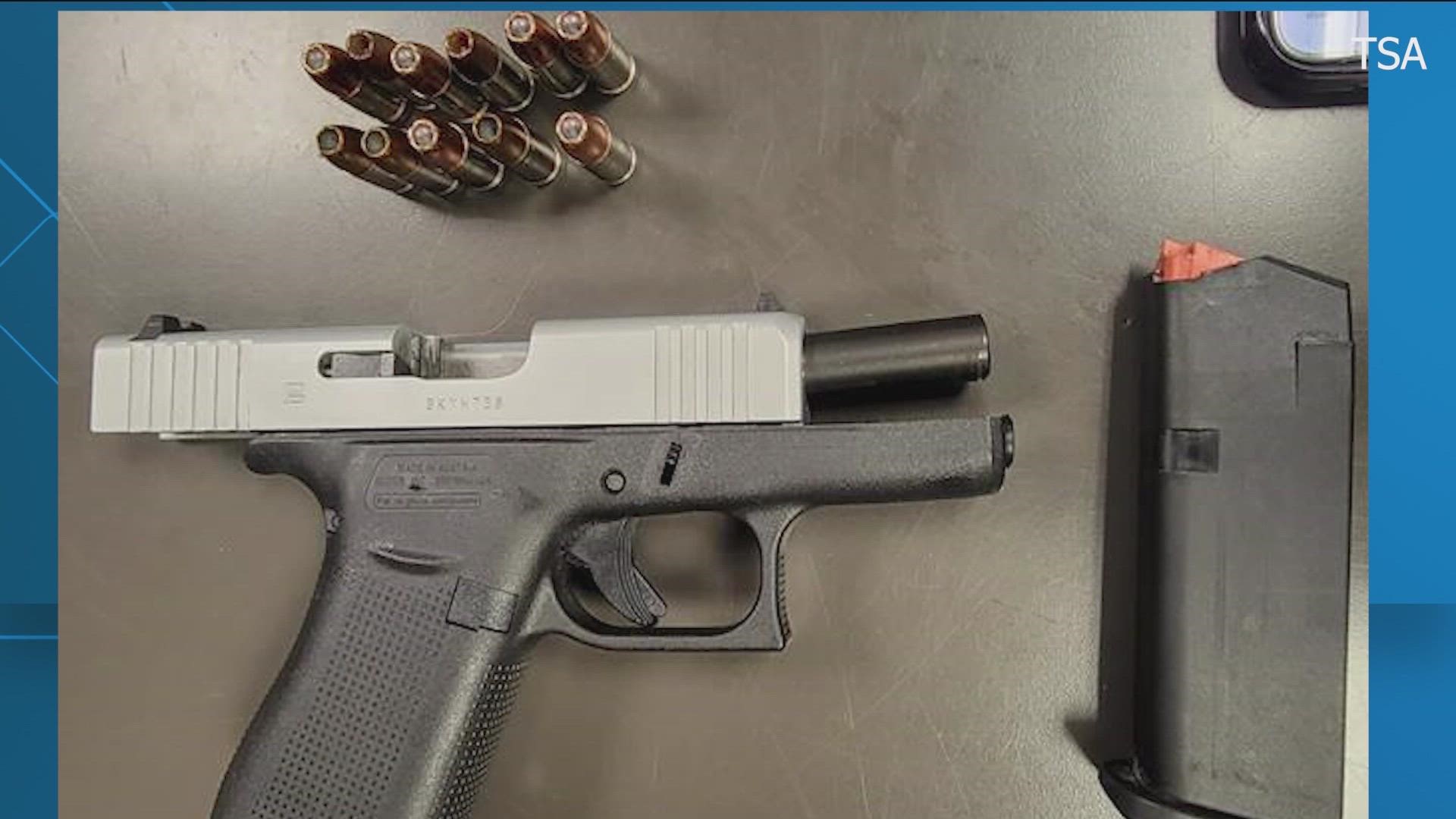 Just within the last week, TSA officers at Austin's airport have found six guns in carry-on luggage at security checkpoints.