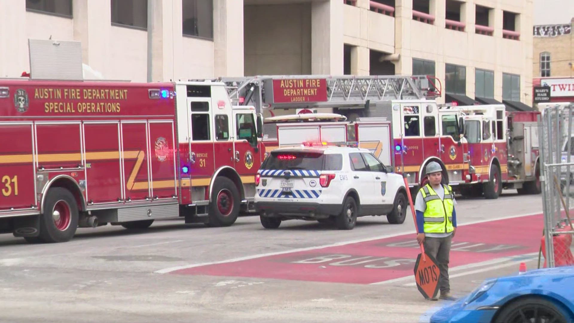 Special operations crews with the Austin Fire Department are investigating a "potential hazardous materials incident" in Downtown Austin.