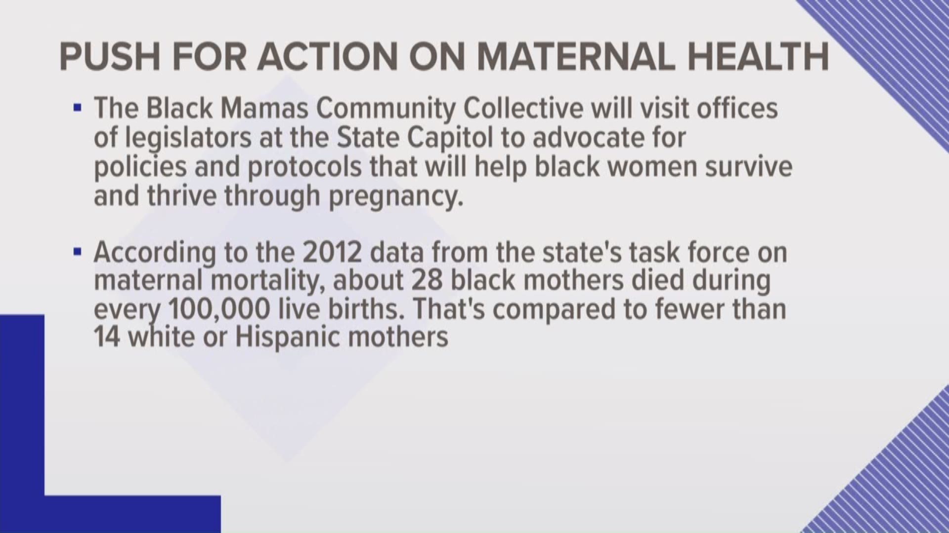 Mothers will be gathering at the Texas Capitol Monday to fight for legislation, policies and protocols that will help black women survive and thrive through pregnancy.