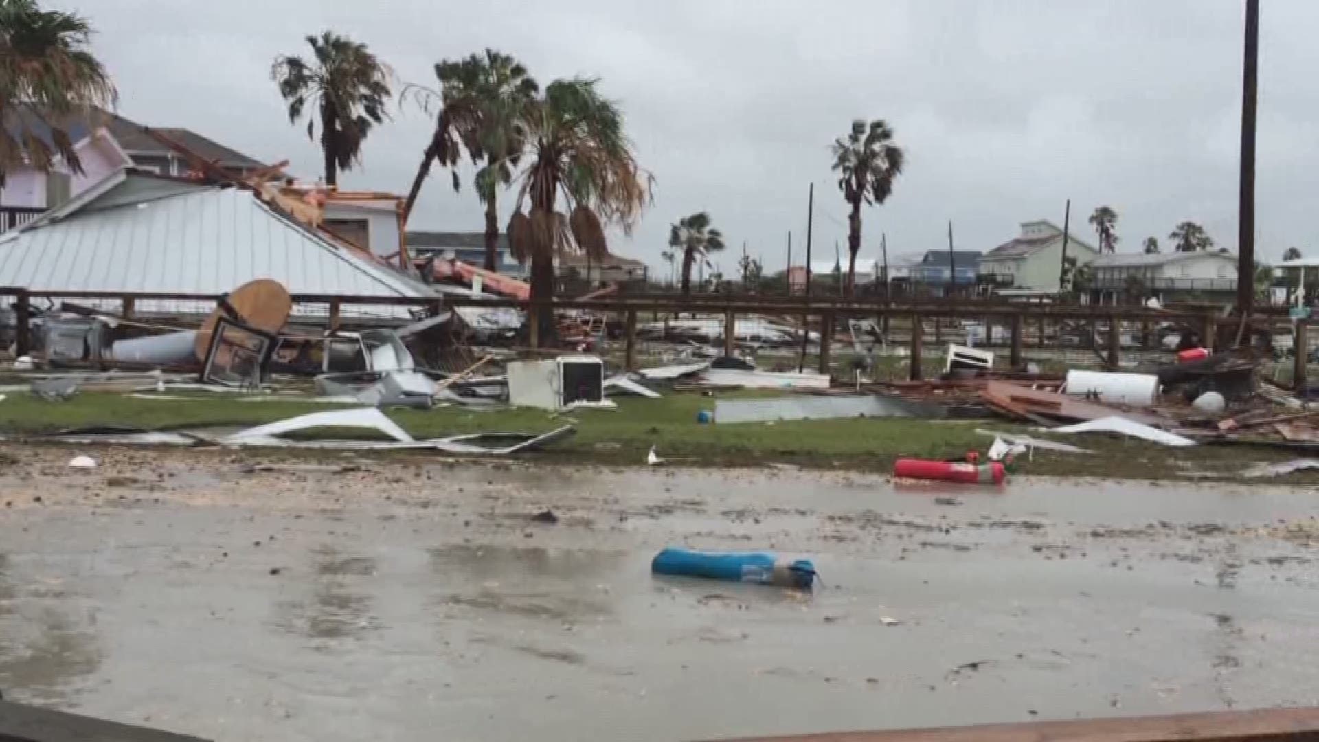 The coastal city of Rockport took a direct hit from Harvey. Many of the people who live or own property there are just now getting back to assess the damage.