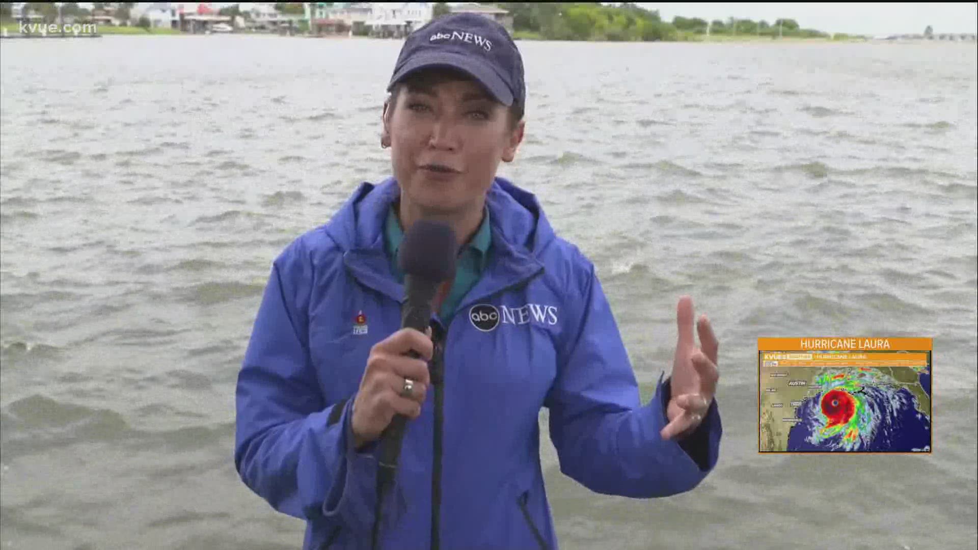 KVUE Chief Meteorologist Erika Lopez spoke with ABC Chief Meteorologist Ginger Zee about Hurricane Laura.