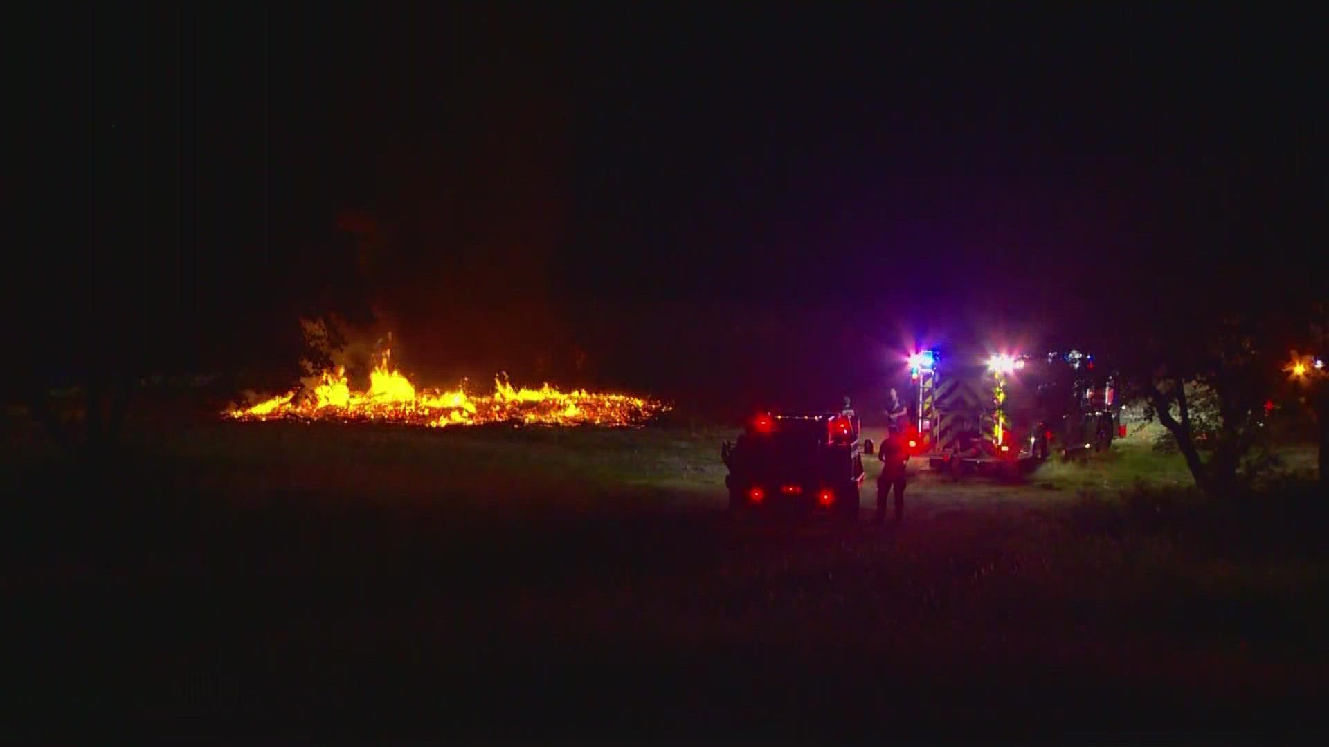 The Austin Fire Department said crews responded to the more than seven dozen fires between the hours of 8 p.m. and midnight.