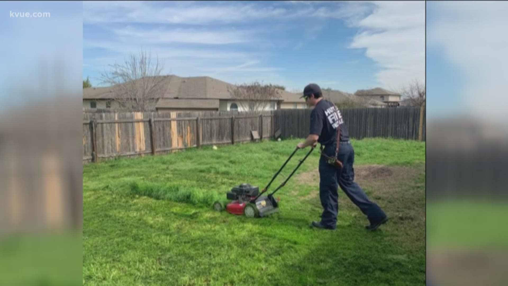 Bryan Palmer had a heart attack while mowing his lawn – and the Hutto Fire Rescue firefighters stepped in to finish the chore.
