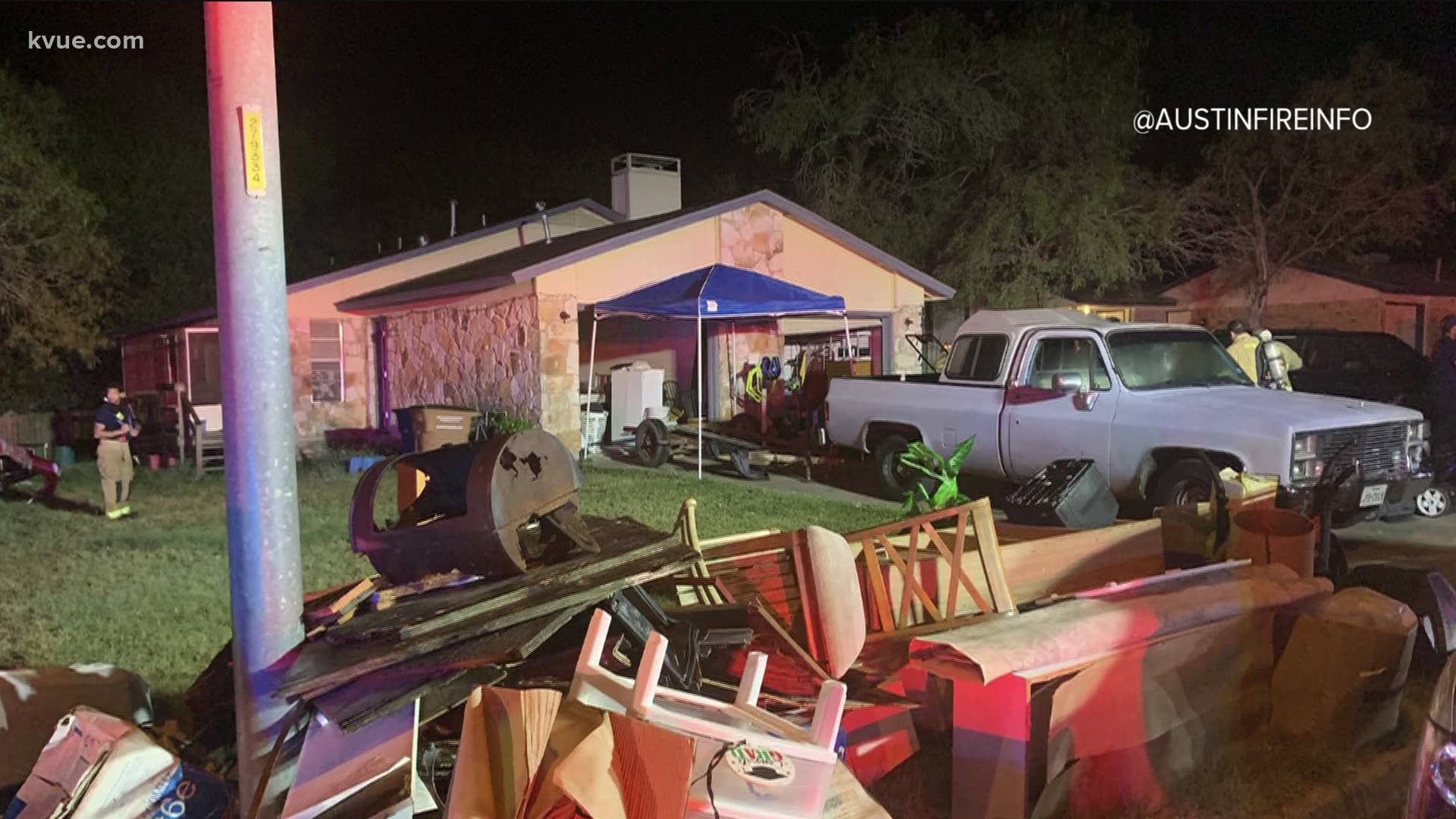 The fire happened on Tumbleweed Drive, near Springdale Road and U.S. 183.