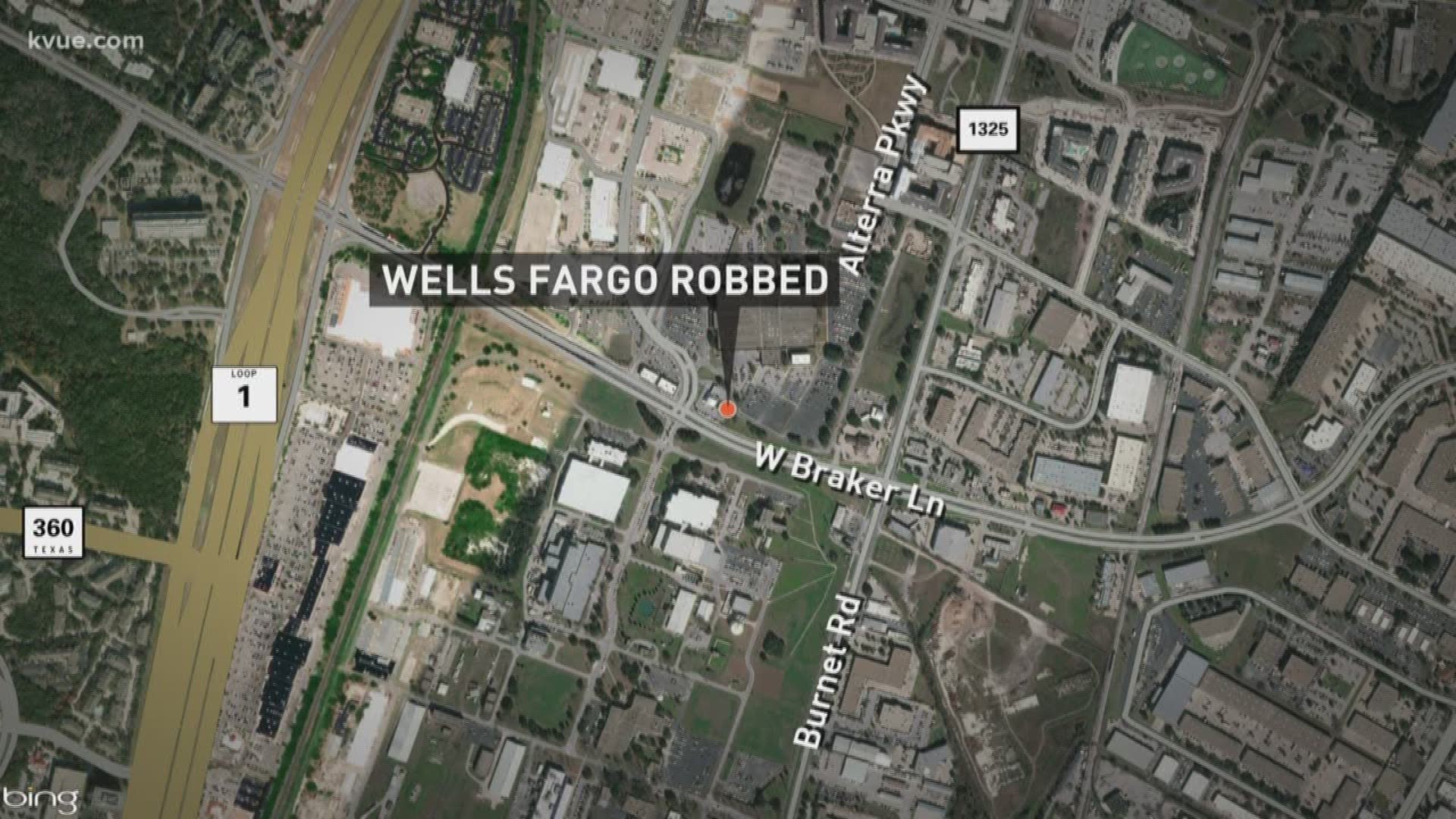 The robbery took place at 11:35 a.m. at the Wells Fargo on Braker Ln.