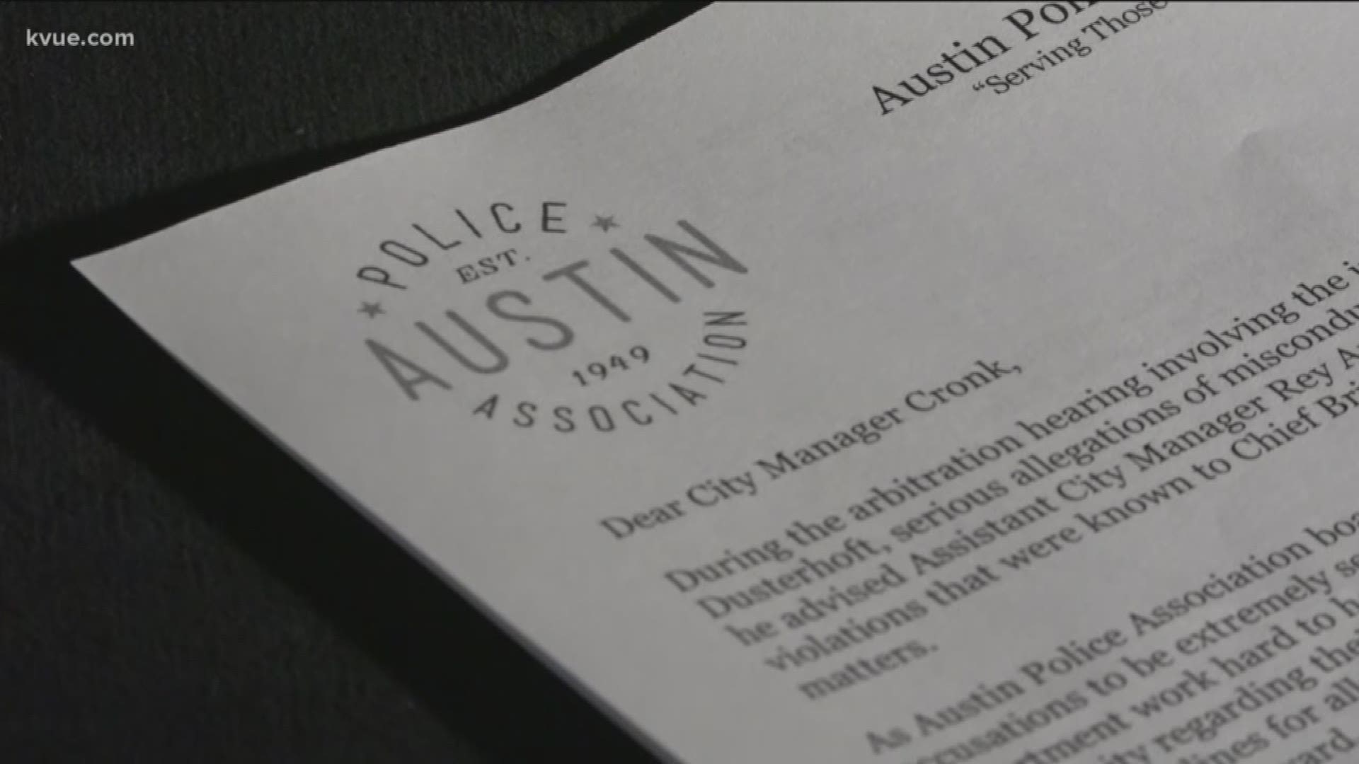 Austin's city manager is checking into claims that the police chief and one of the assistant city managers looked the other way after misconduct allegations.