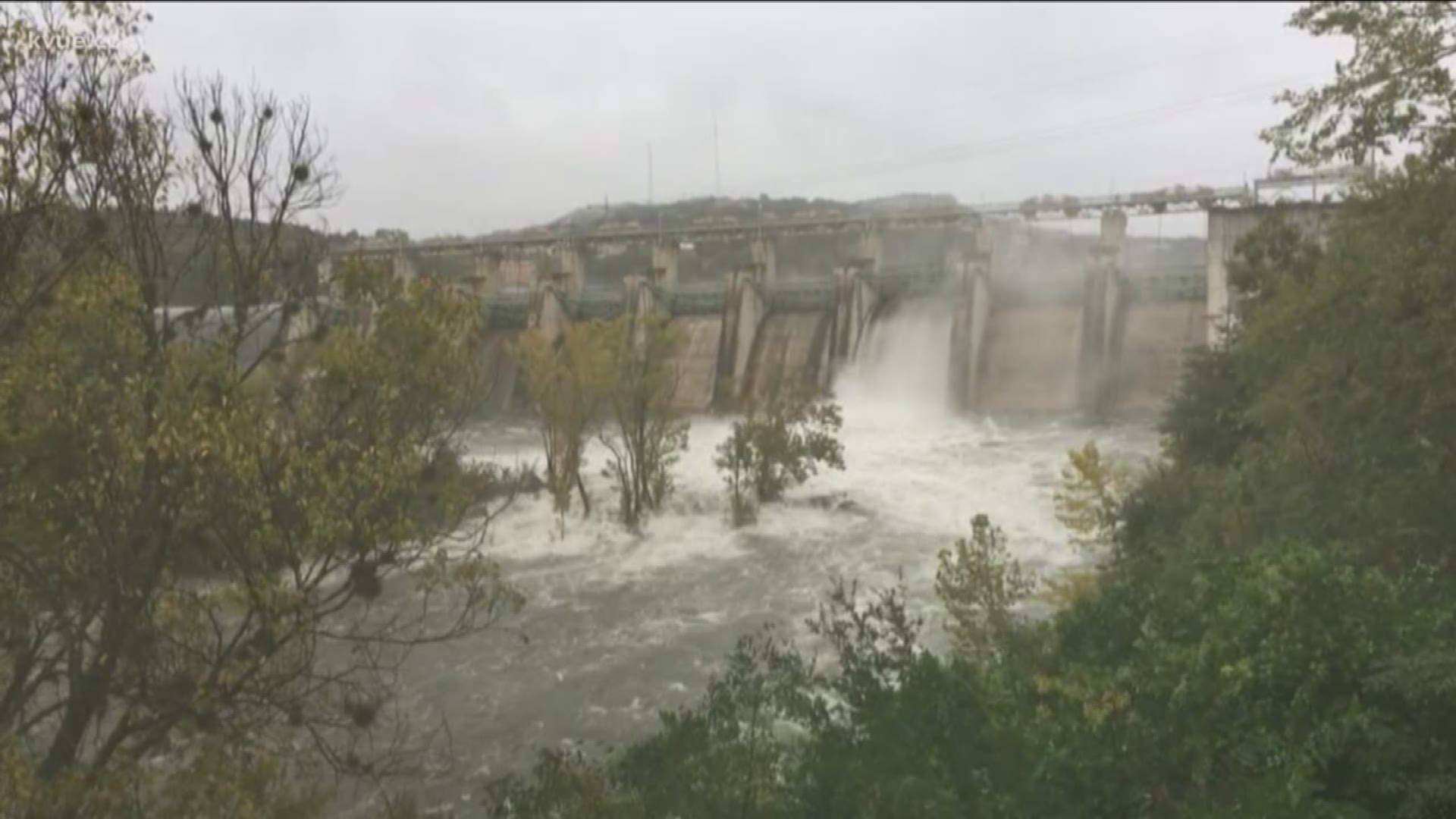 All dams along the Highland Lakes opened floodgates due to the significant rainfall.