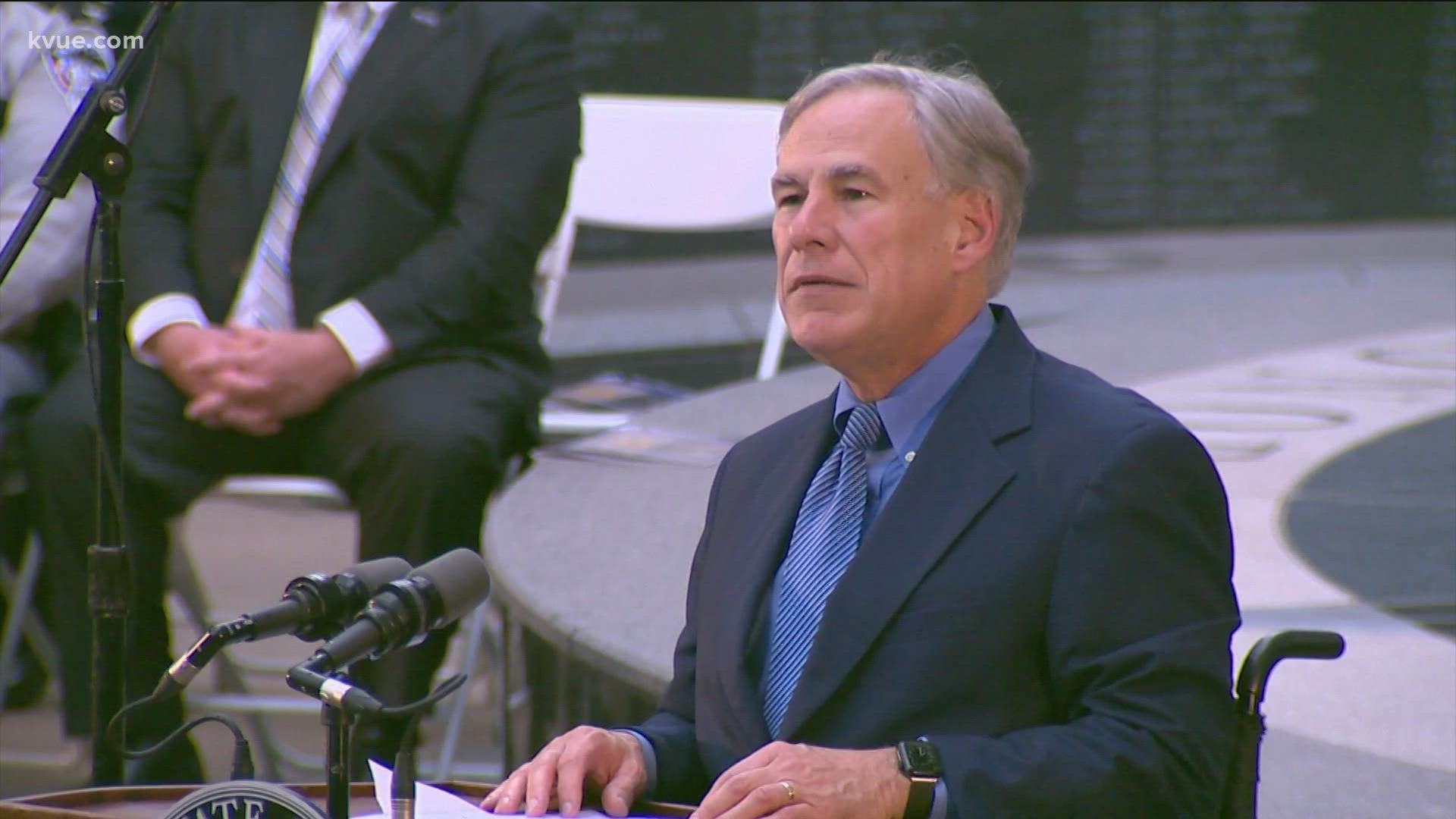 Gov. Abbott awarded a medal of honor to a family member of each of the 62 officers being recognized.