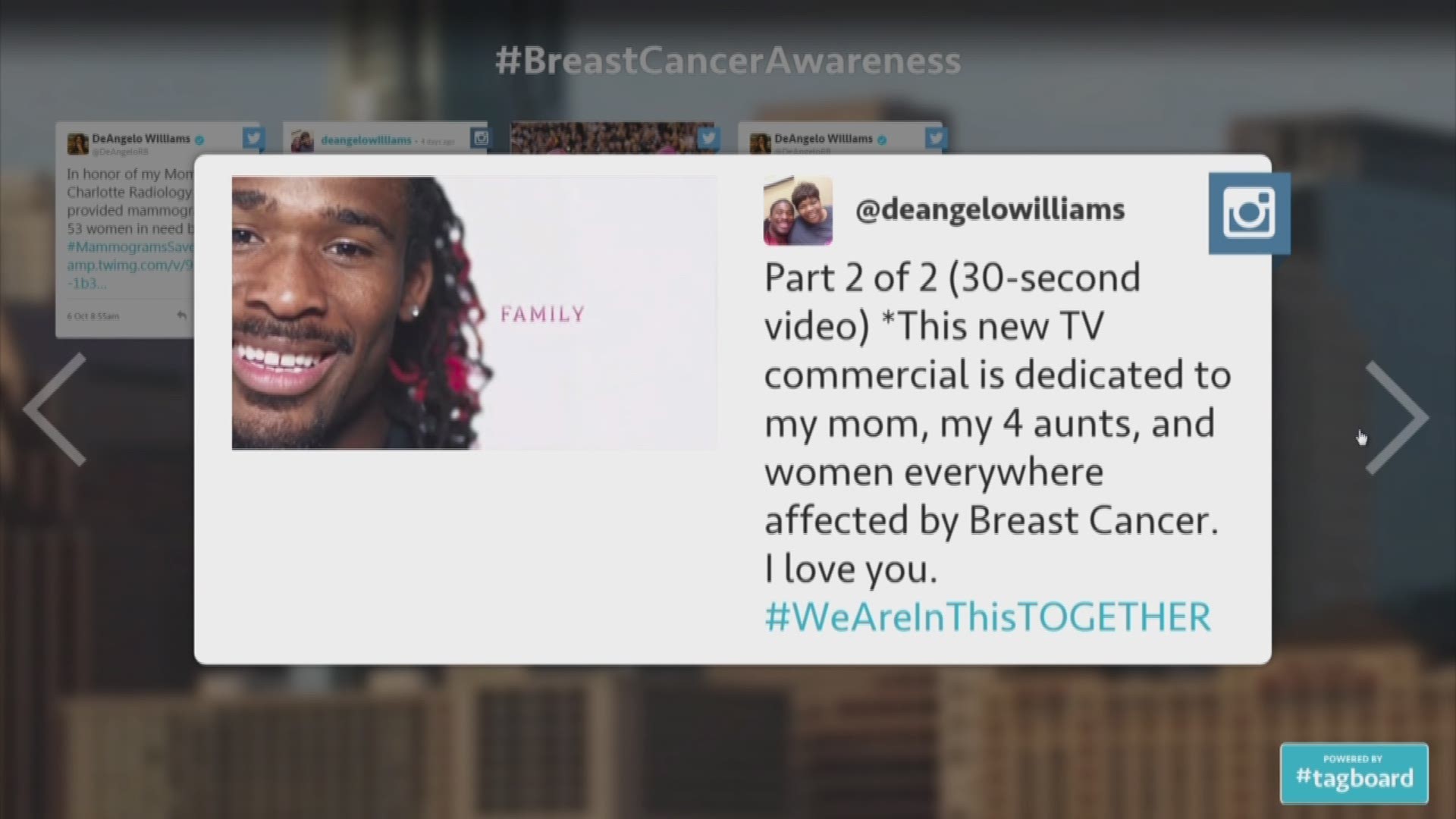 DeAngelo Williams to cover cost of 53 mammograms