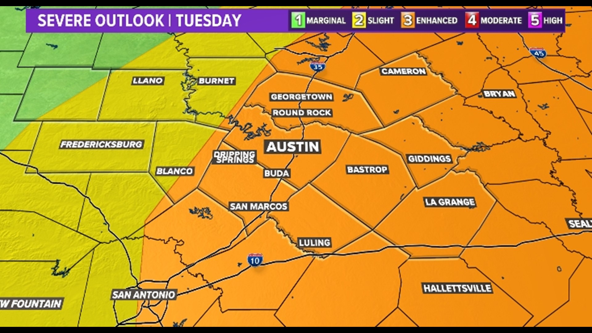 Austin-area weather: Multiple rounds of severe storms possible | kvue.com