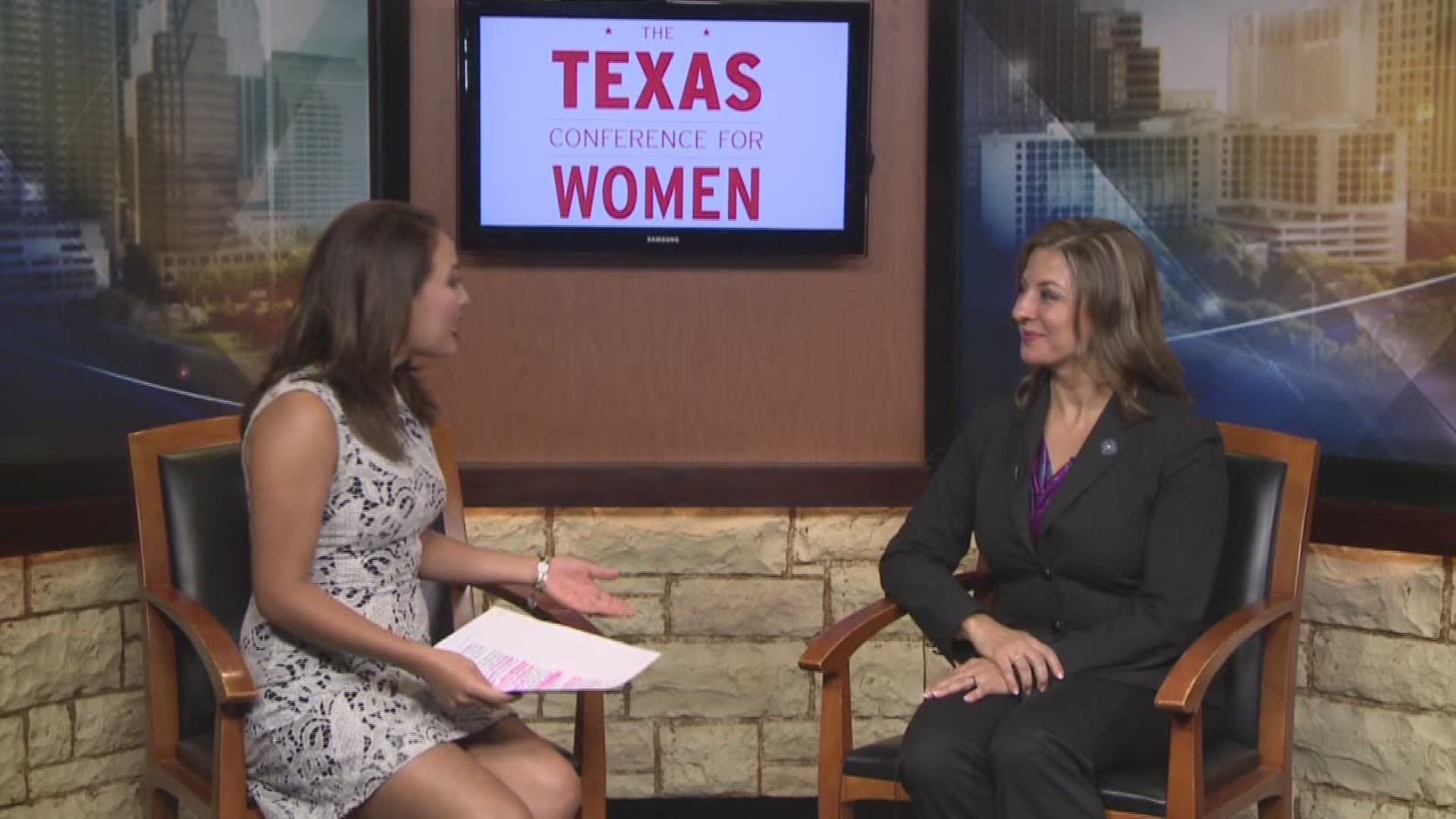 Ruth Hughs, Commissioner Representing Employers of the Texas Workforce Commission, talks with KVUE ahead of her role as emcee of the Texas Conference for Women.