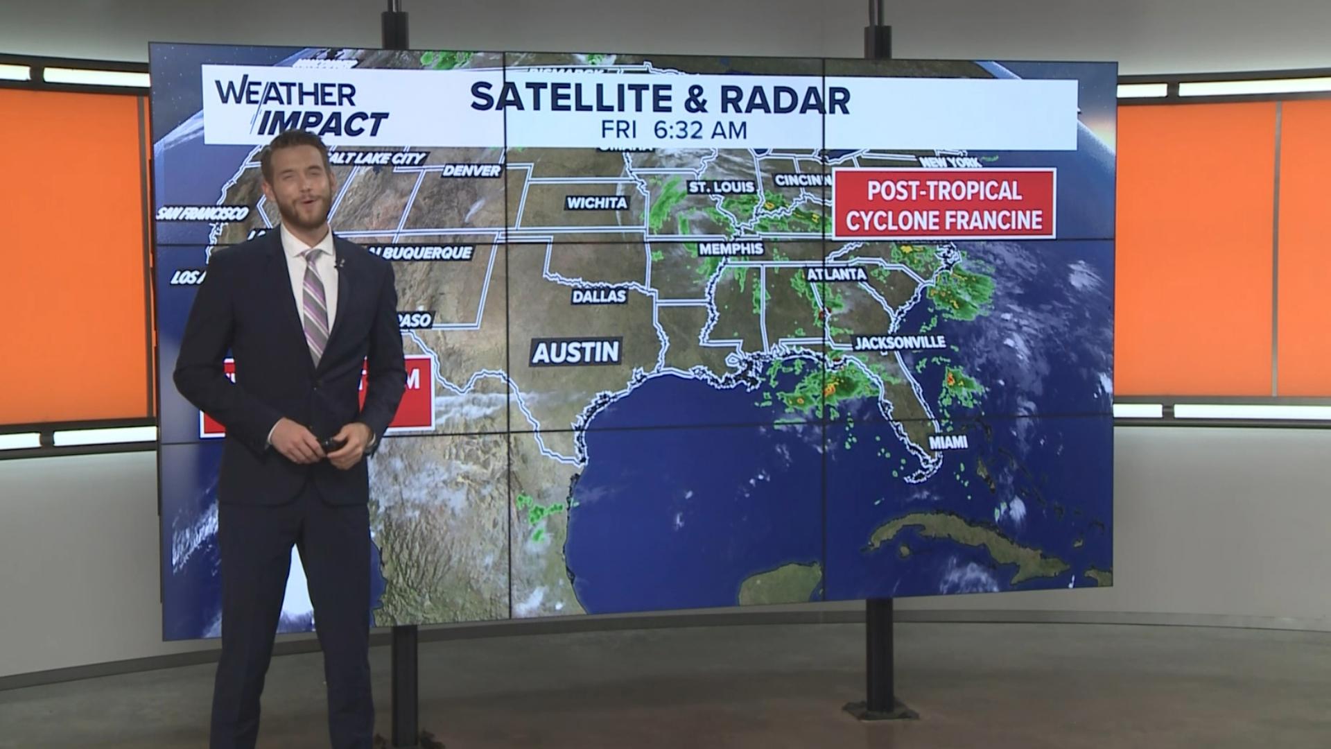 KVUE Meteorologist Shane Hinton has your Sept. 13 morning tropics update. He's monitoring the latest on Post-Tropical Cyclone Francine and Tropical Storm Ileana.