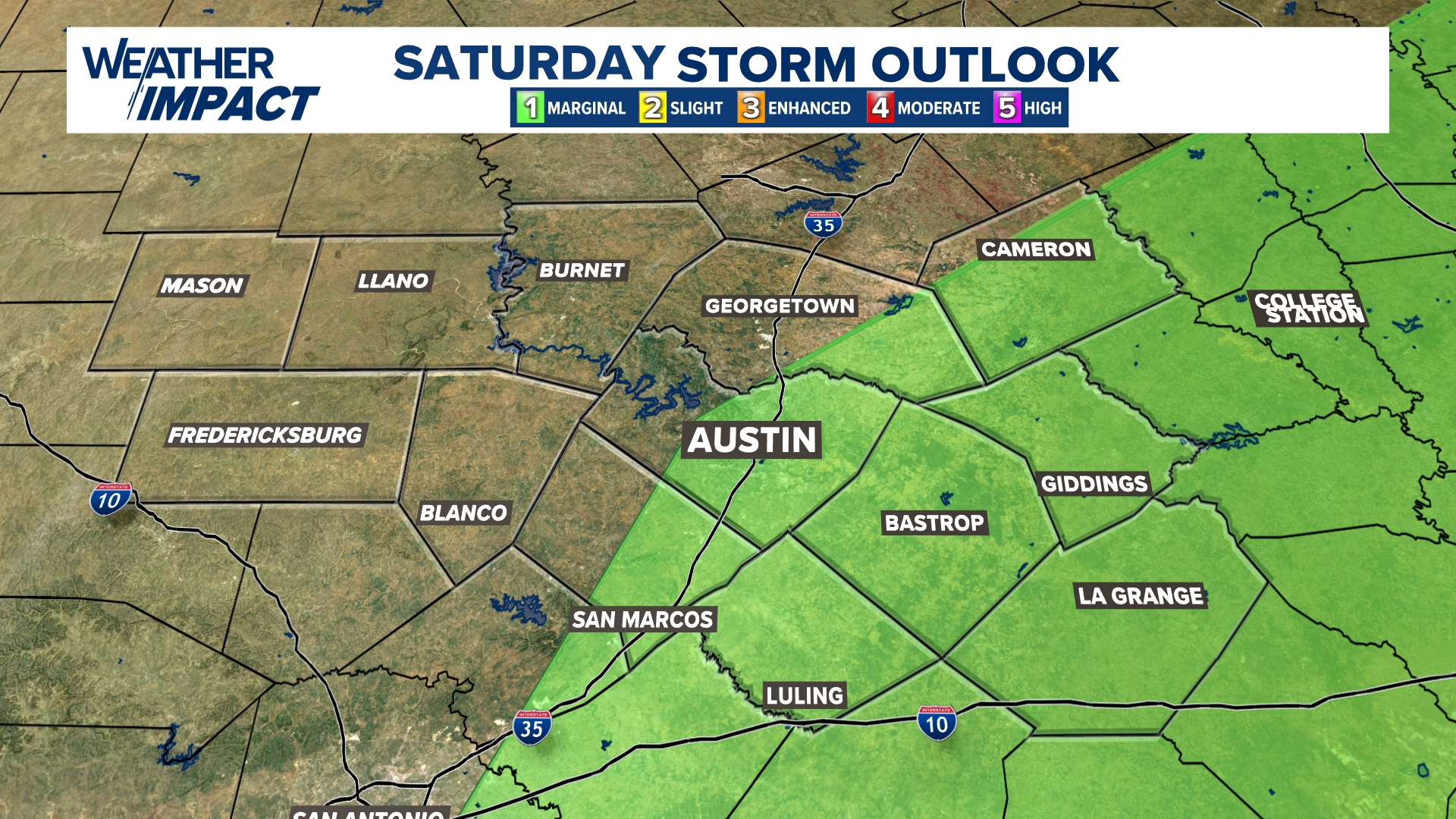 Weather Impact Alert | Isolated severe storms possible Saturday | kvue.com