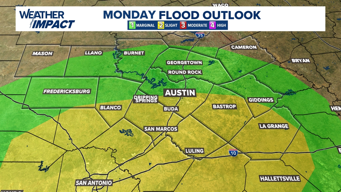 Weather Impact Alert | More rain, localized flood potential through Tuesday