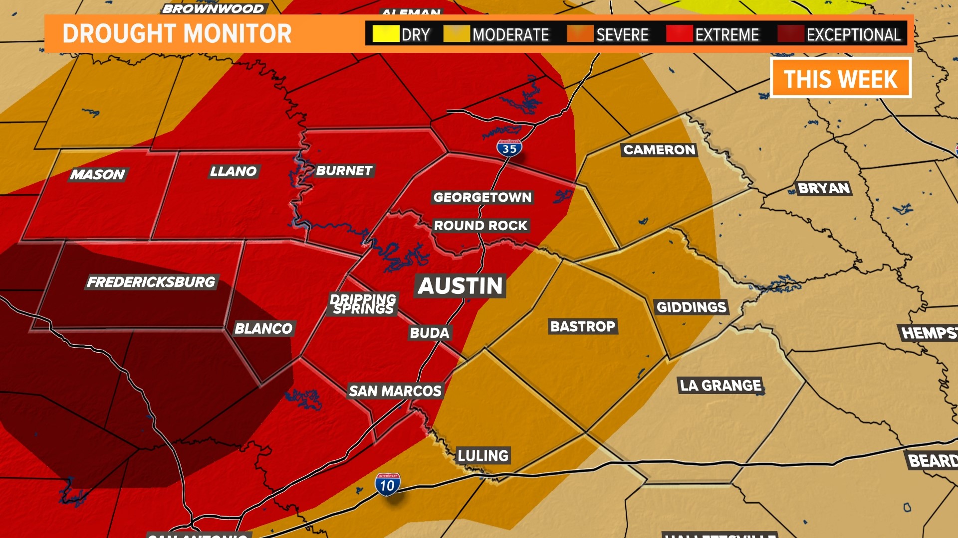 Central Texas weather Tracking fire danger, rain chances