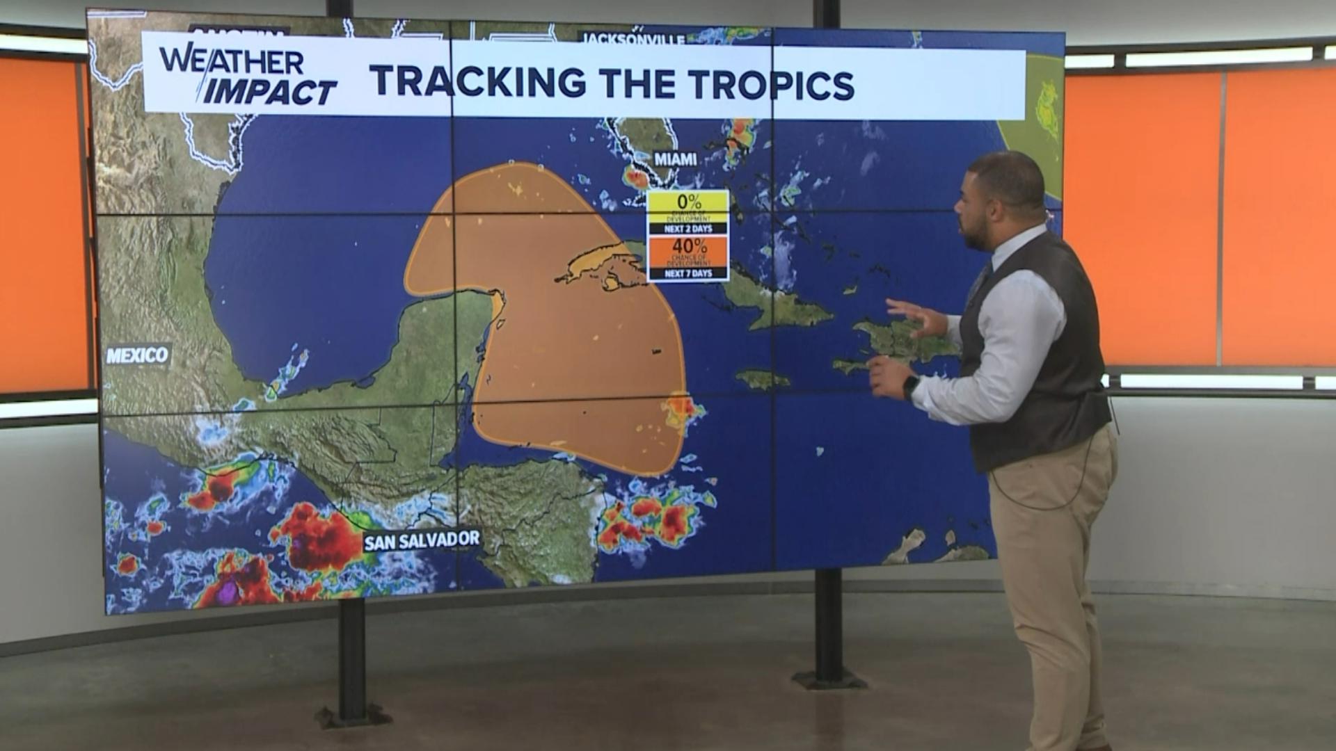 KVUE Meteorologist Jordan Darensbourg has your Sept. 19 morning tropics update. He's tracking an area of storms with a 40% of development near Jamaica.