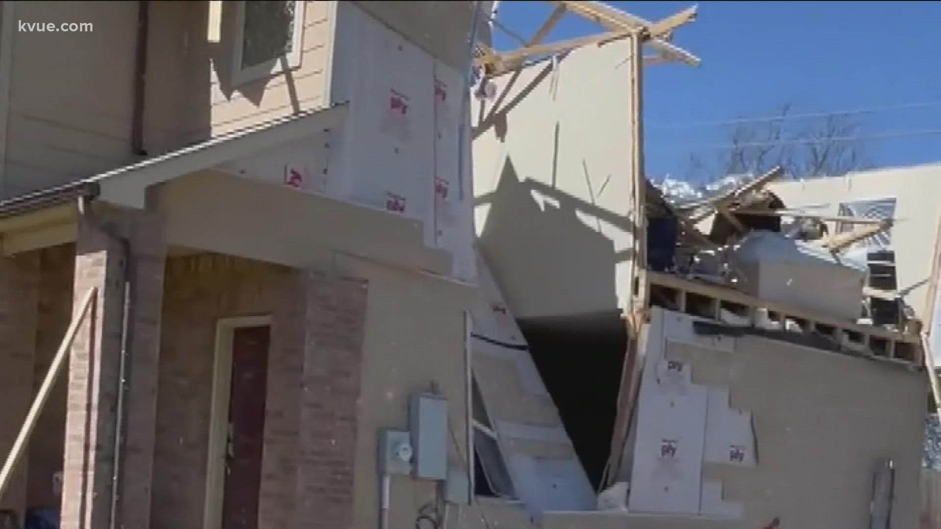 Driving through the Wells Branch neighborhood, you'll see broken windows, downed fences and tarped roofs as evidence that a tornado passed through.