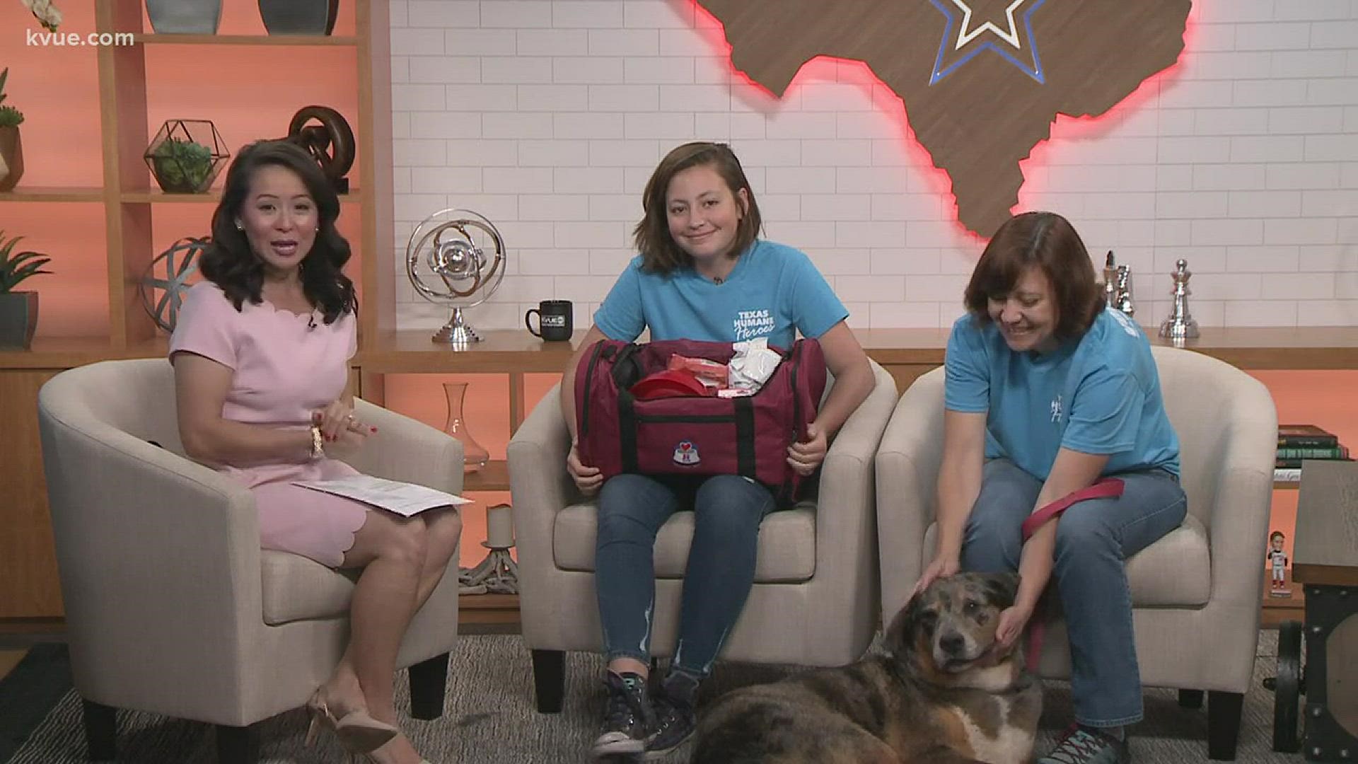 Joining us this morning is Kelly Kaelin and her daughter, Marian, with Texas Humane Heroes and they've brought along Blue today.