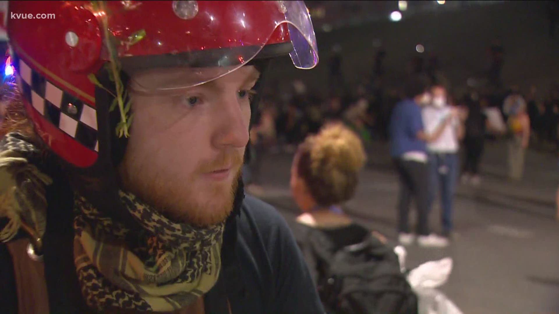 An Austin protester spoke with KVUE's Bryce Newberry on Thursday night.