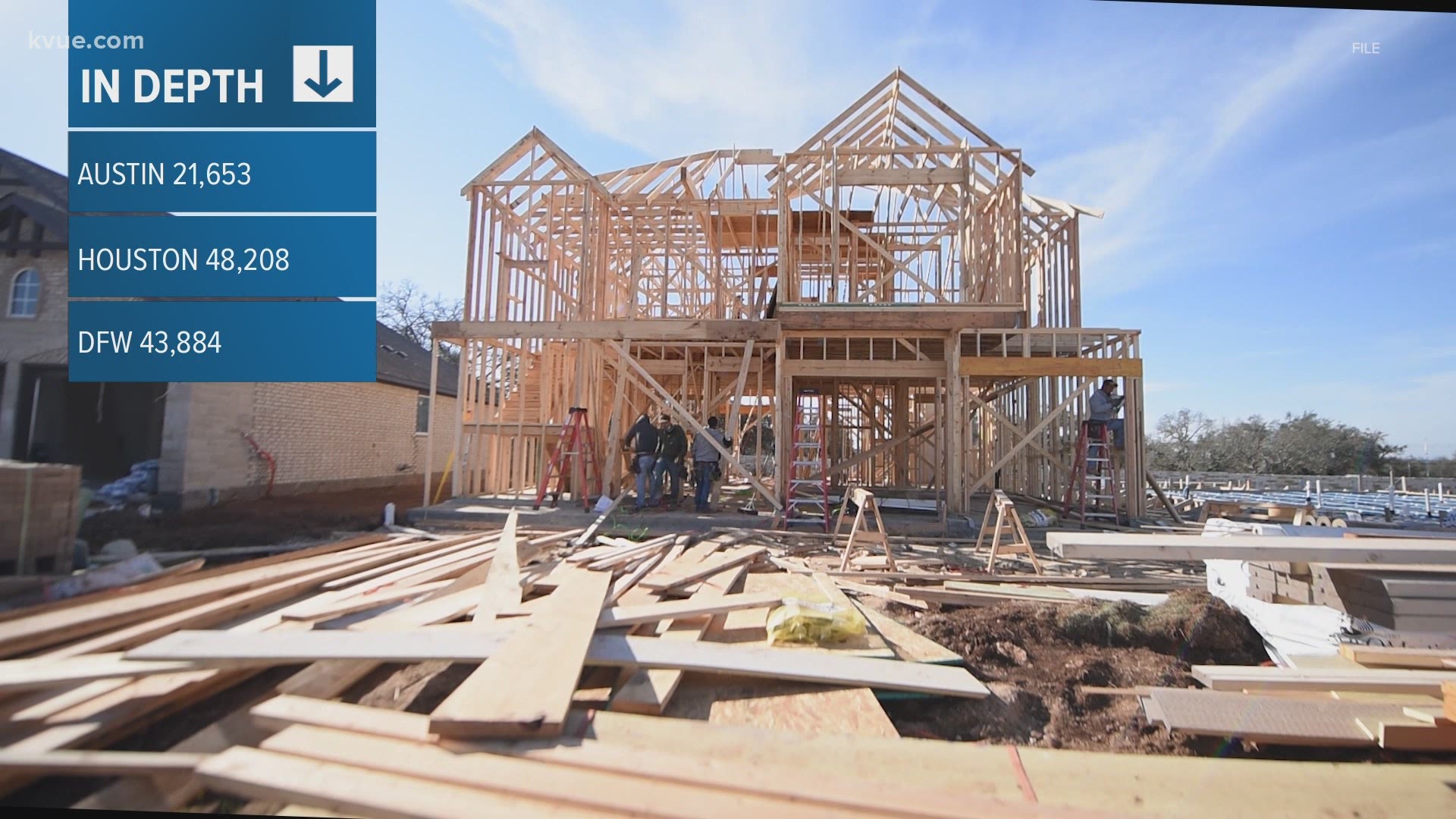 Builders filed permits for nearly 22,000 single-family homes in 2020, putting Austin among the top five U.S. metro areas for construction permits.