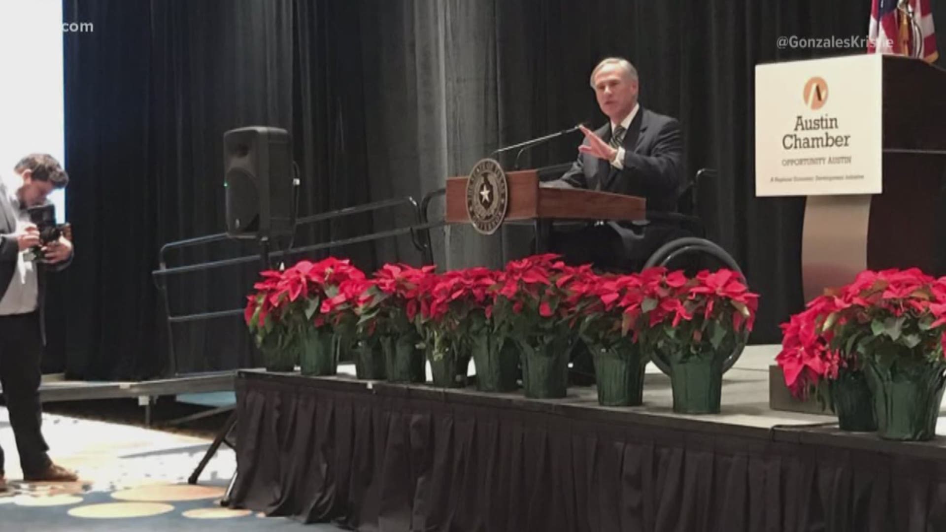 In just four weeks -- state lawmakers will return to Austin for the 2019 legislative session. 
	And today -- Governor Greg Abbott talked about one of the things he wants them to pass.