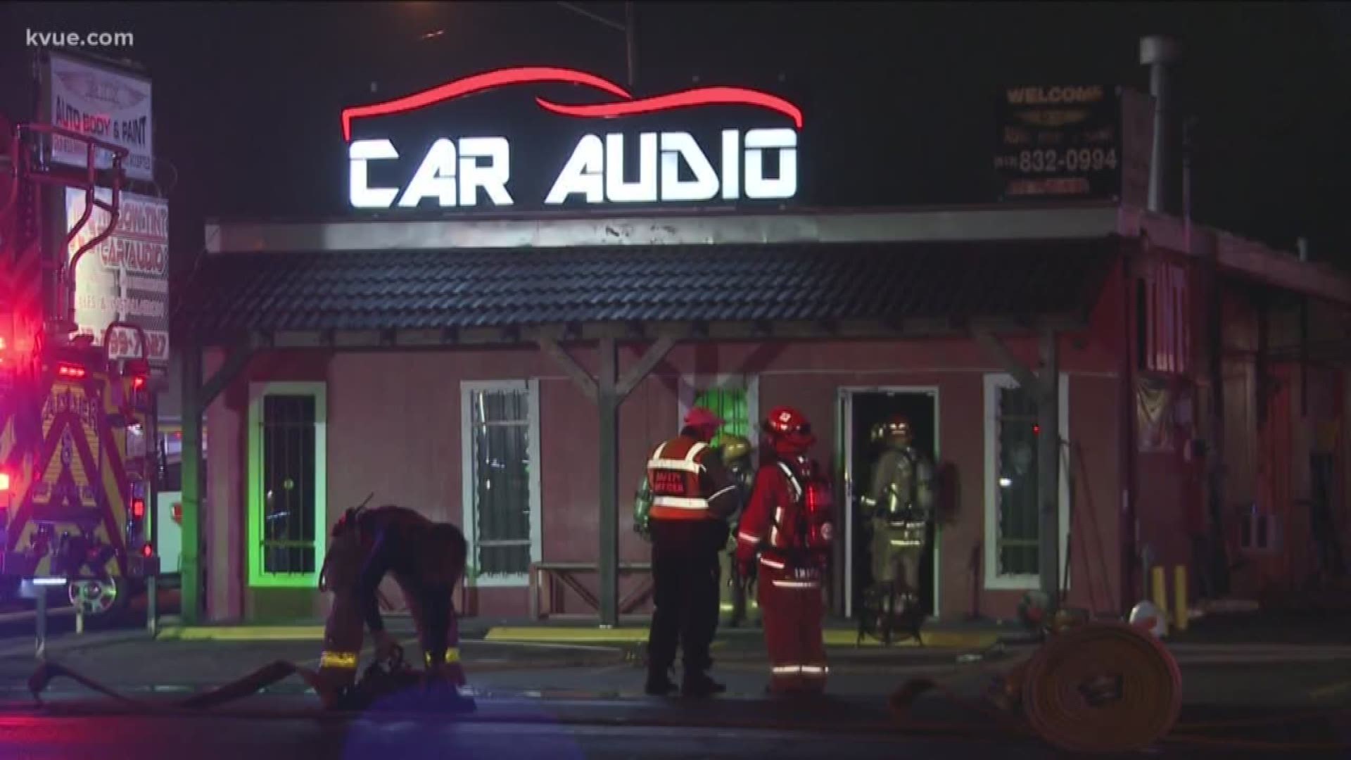 One of those fires was started Saturday night at JC's Car Audio on North Lamar.