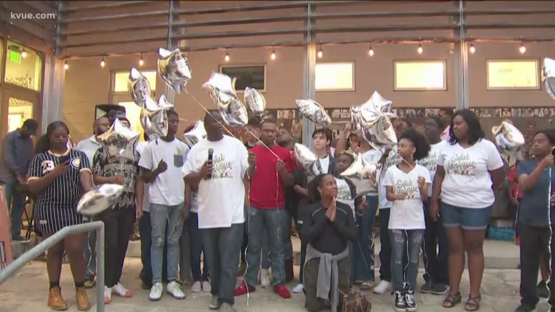 The band Soultree Collective remembered Draylen Mason Thursday by releasing balloons in his honor.