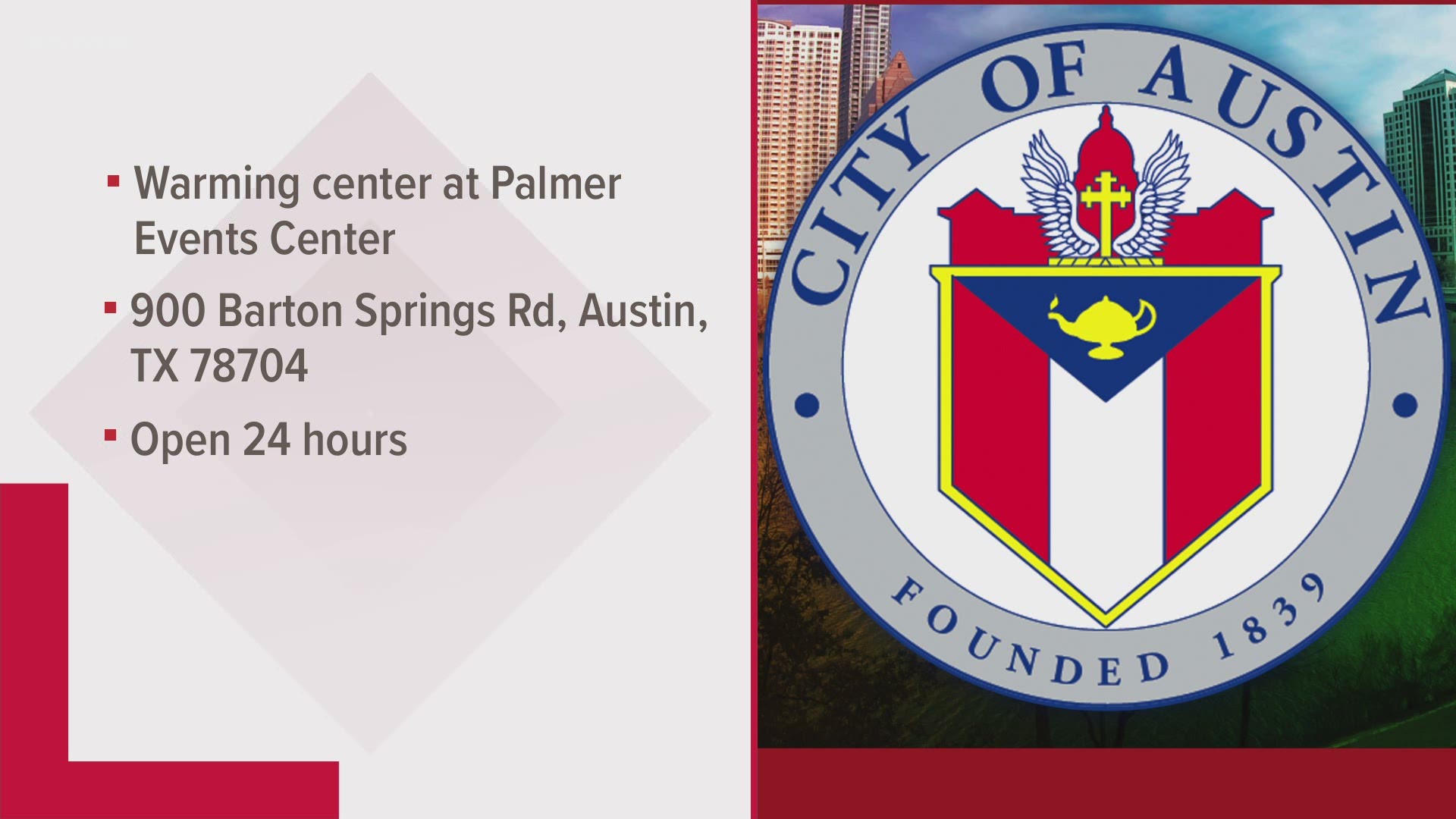 Austin's Palmer Events Center is being used as a warming center amid extremely cold temperatures. COVID-19 protocols are in place.