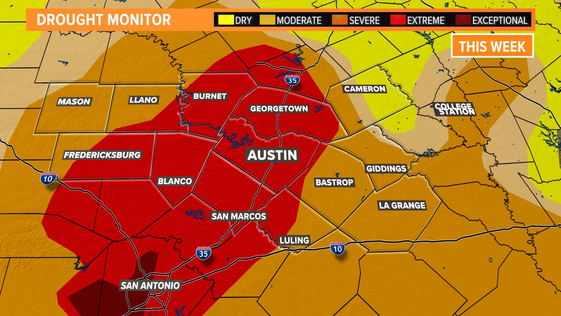 Drought improvements are most pronounced in the Coastal Plains