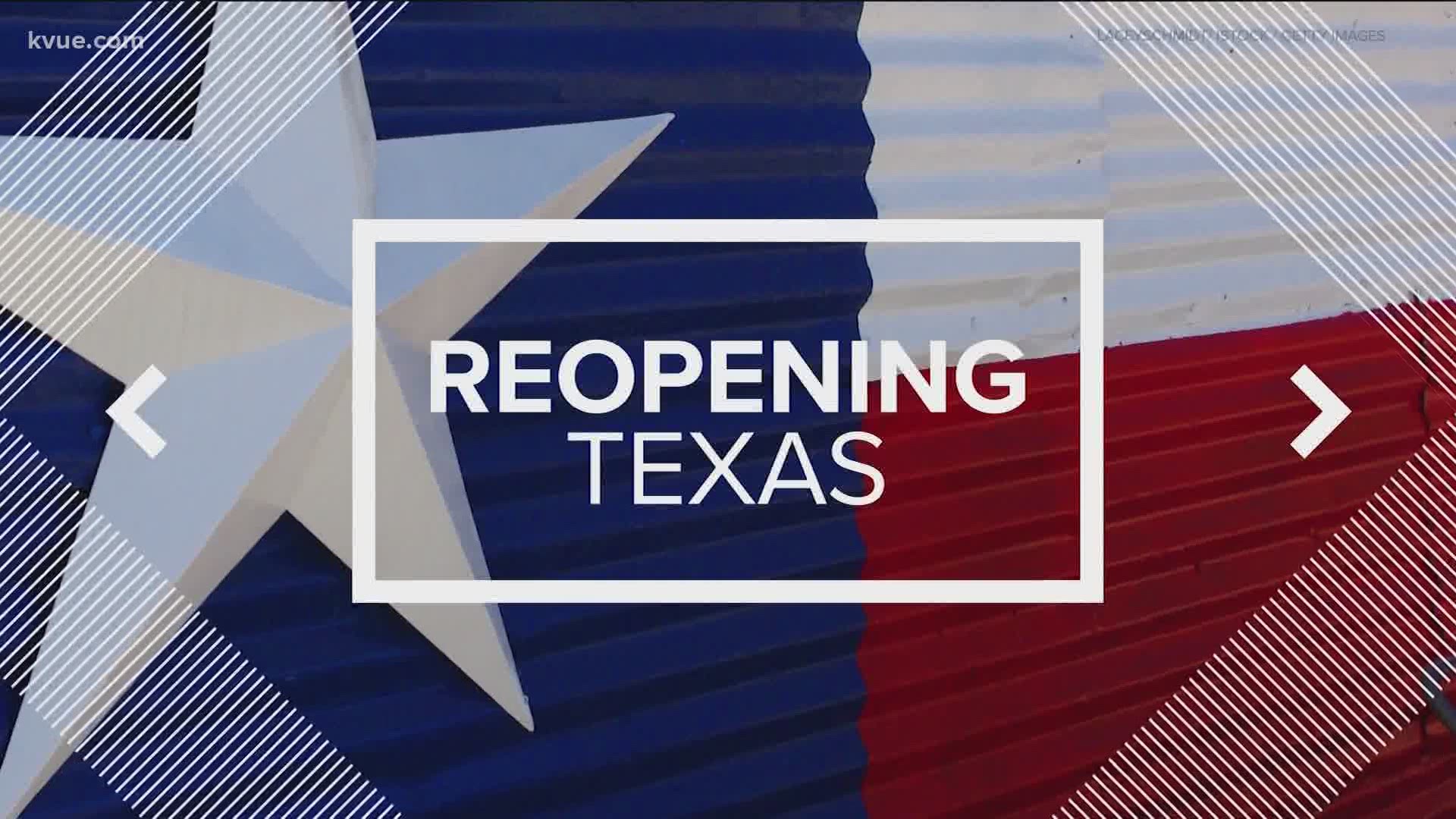 Gov. Greg Abbott issued a new executive order with guidance for which businesses can reopen next.