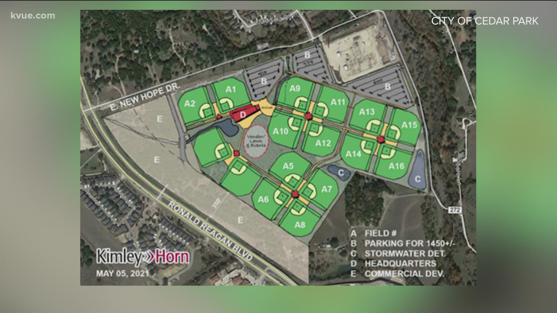 A new sports complex is on its way to Cedar Park.