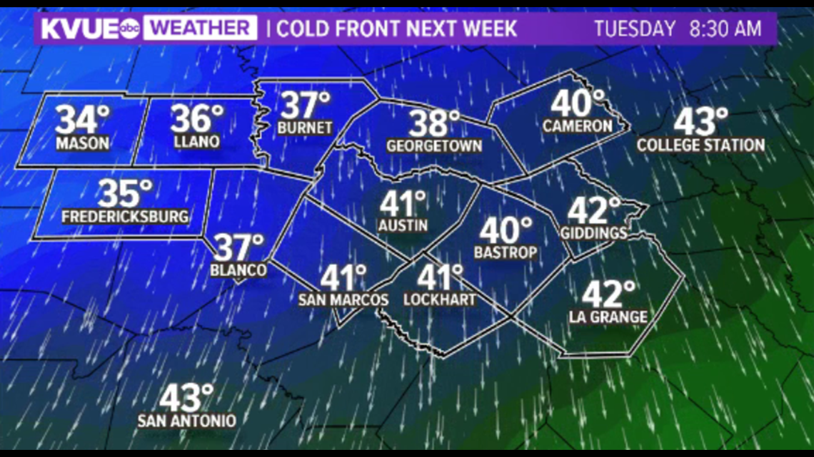 Austin weather: Strong cold front to bring freezing temperatures