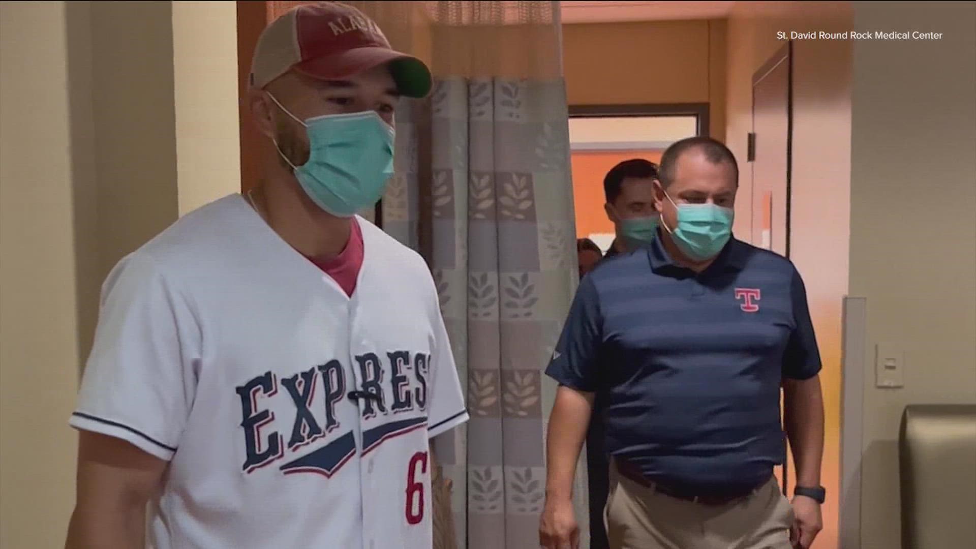 Nick Tanielu stopped by a Round Rock hospital to drop off onesies and surprise new parents.